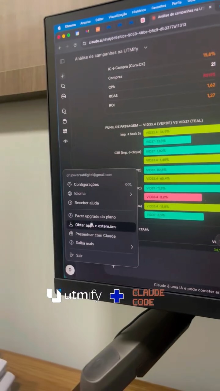 UTMify - Escale com Precisão Facebook ad: Isso é o que acontece quando o Claude…