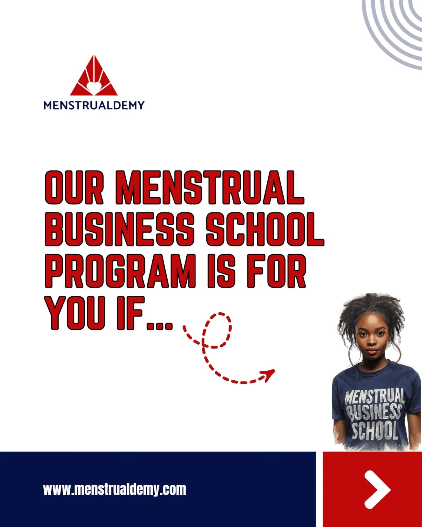 menstrualdemy Facebook ad: If you ever wondered who our Menstrual Business…