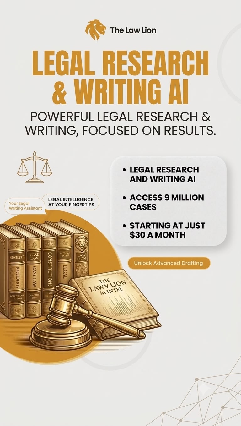 The Law Lion - Legal Writing Services Facebook ad from Jul 29, 2026