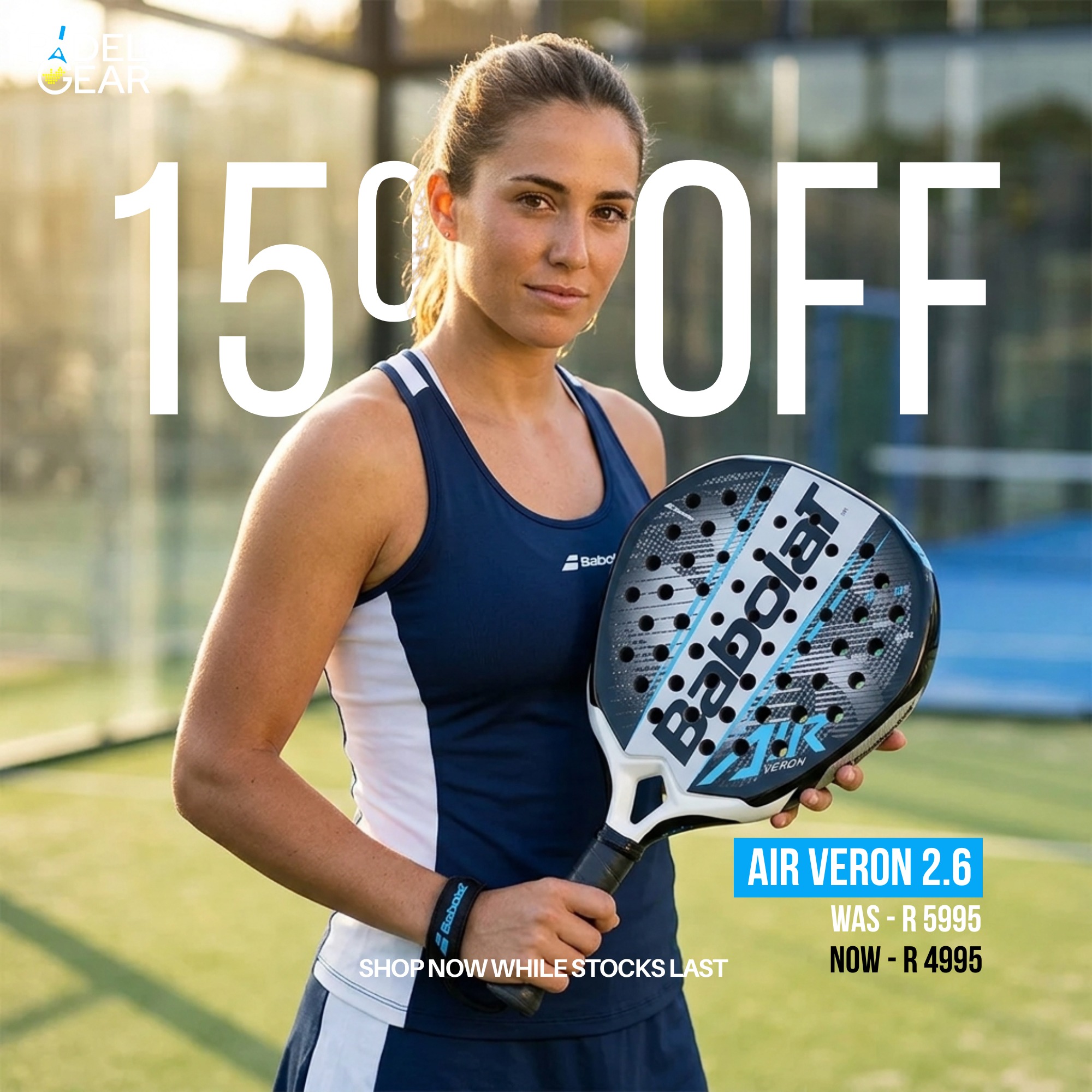 Padel Gear Facebook ad: Move faster. Strike sharper.