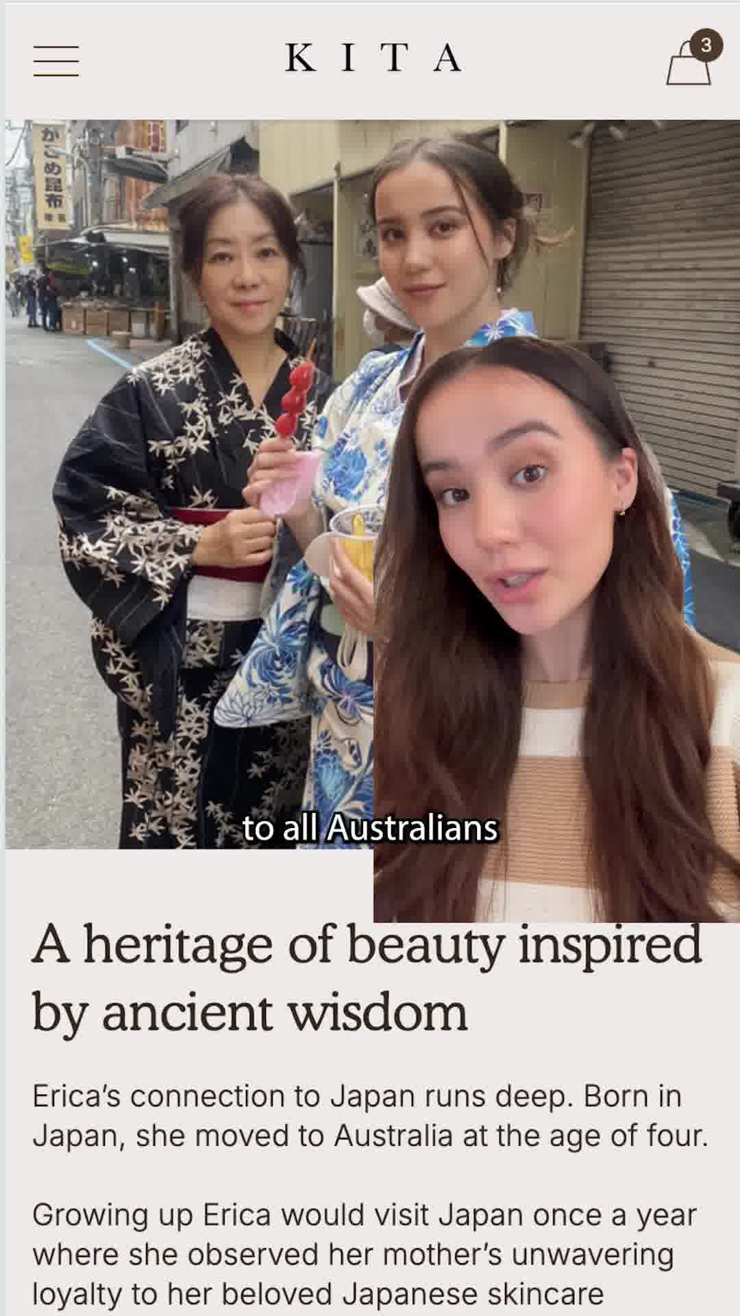 Kita Skin Facebook ad: Japan's secret to youthful skin
