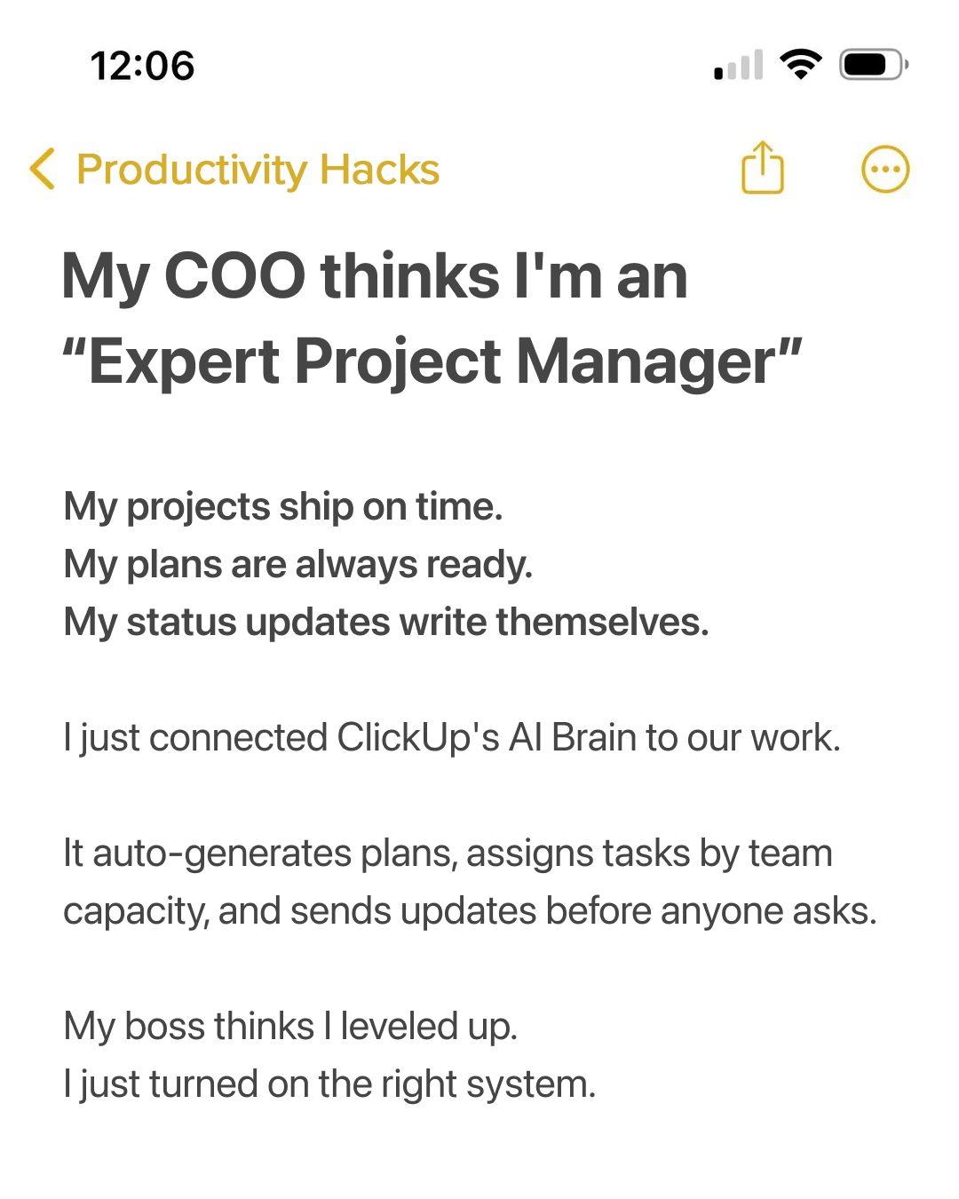 ClickUp Facebook ad