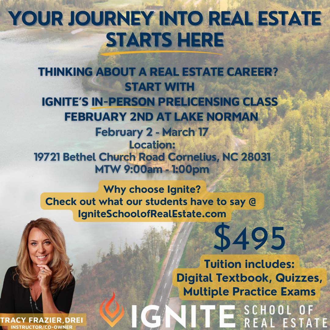Ignite School of Real Estate Facebook ad: NC Real Estate School - Ignite