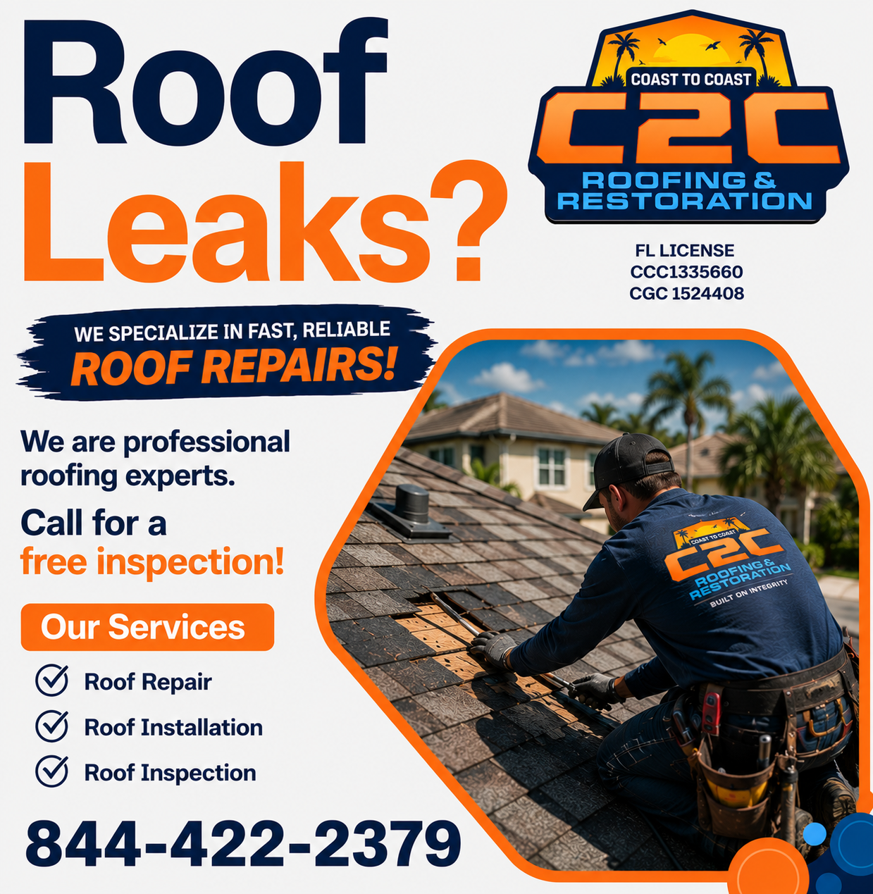 C2C Roofing & Restoration Facebook ad
