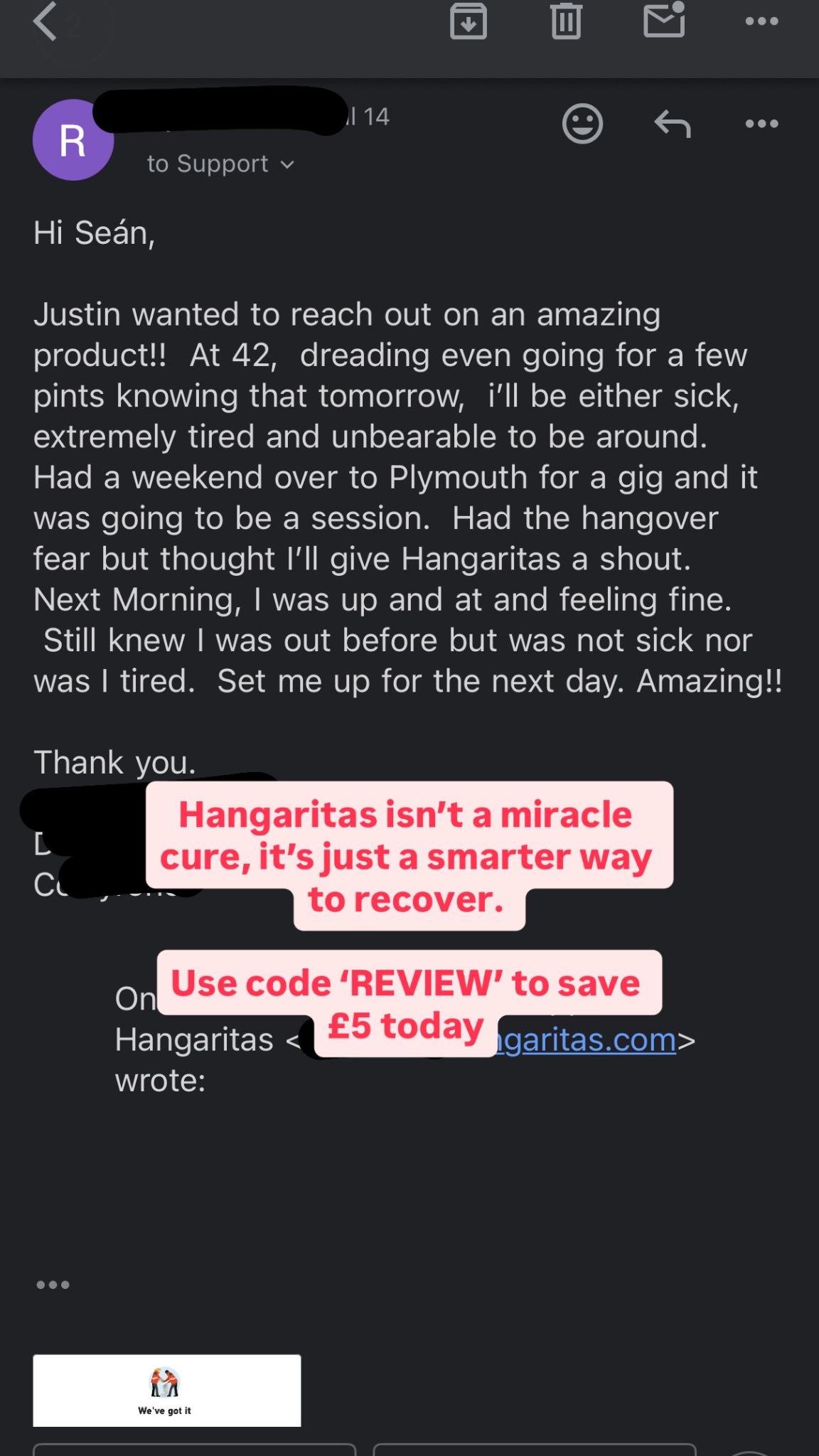 Hangaritas Facebook ad