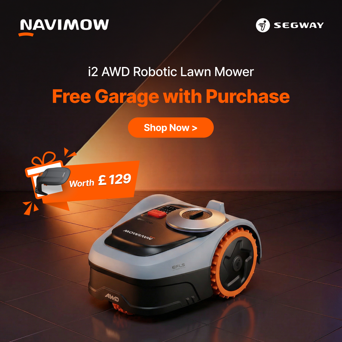 Segway Navimow Facebook ad: Navimow i2 AWD Robotic Lawn Mower - Master the Rough. Turn…