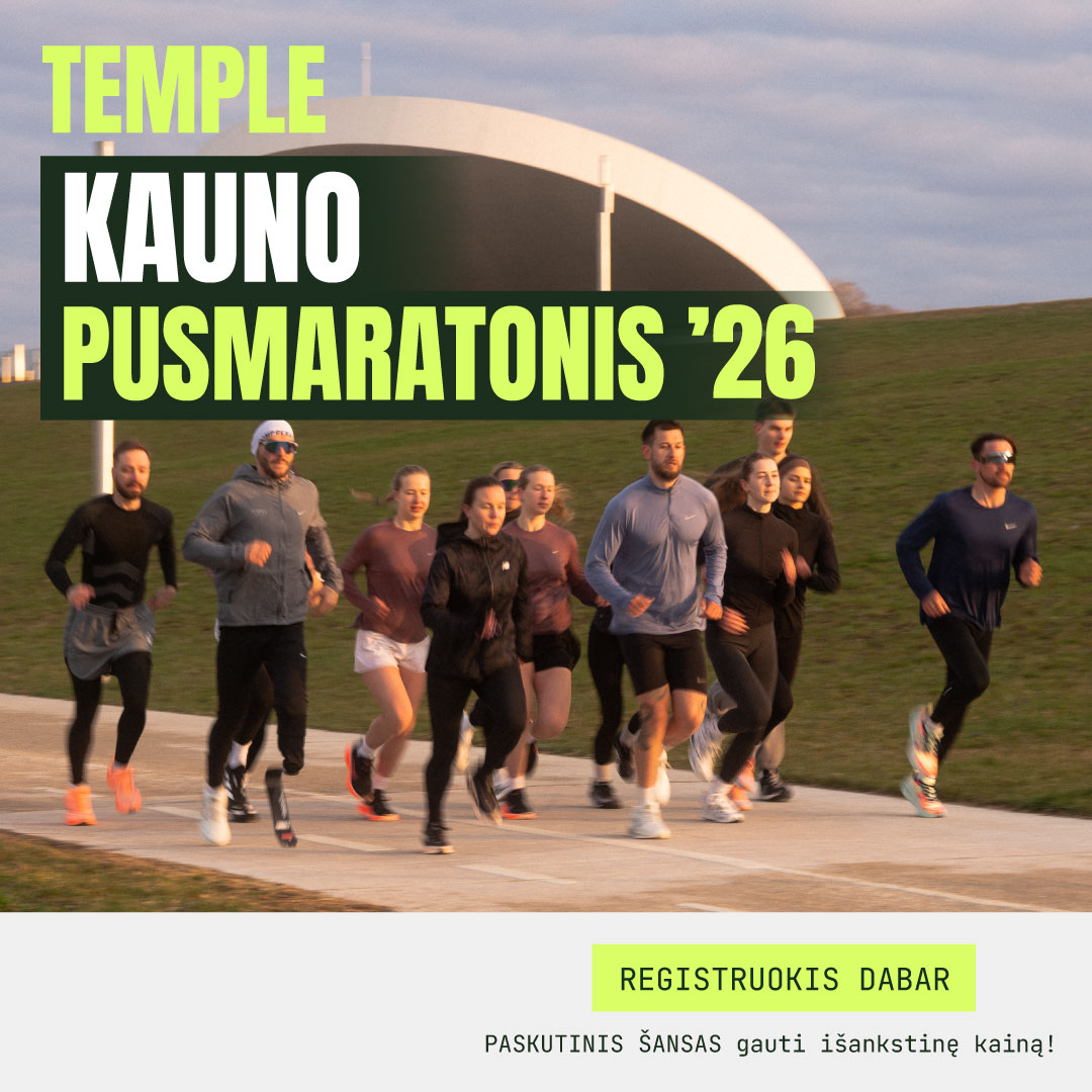 Temple social club Facebook ad: TEMPLE Kauno pusmaratonis '26
