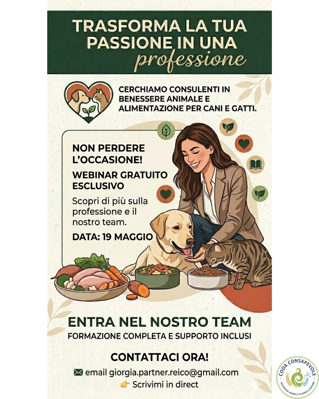 coda_consapevole Facebook ad: Opportunità nel settore Pet: cerchiamo consulenti per il…
