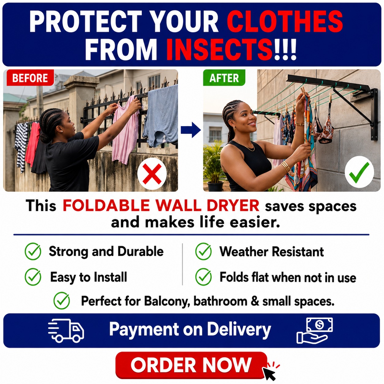 Dvon's Wares Facebook ad: Dry Clothes in a Snap