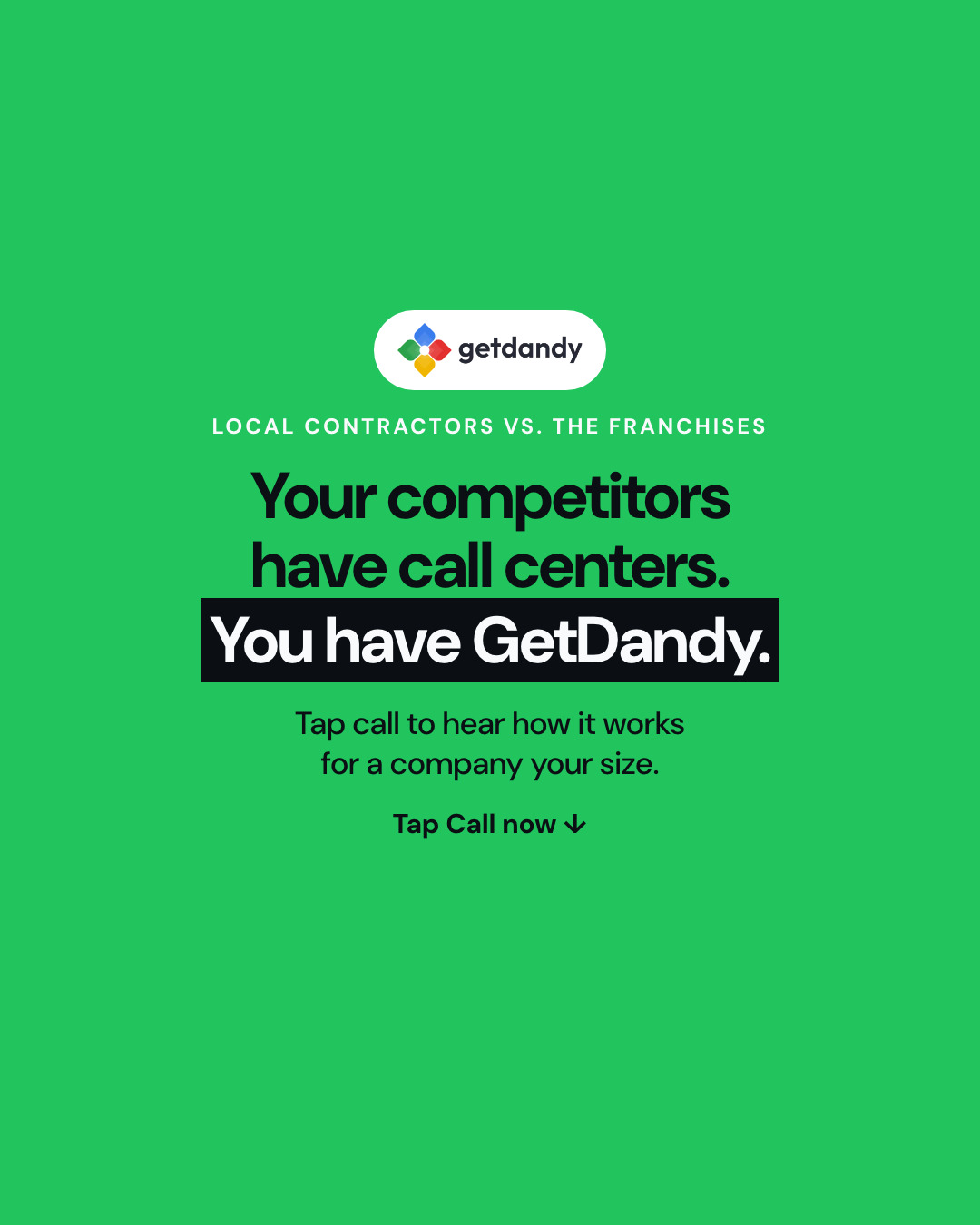 GetDandy Facebook ad: Compete with the franchises