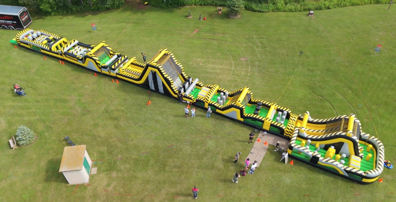 Doucette's Special Events, Party, & Tent Rental Facebook ad: Northland's Longest Obstacle Course