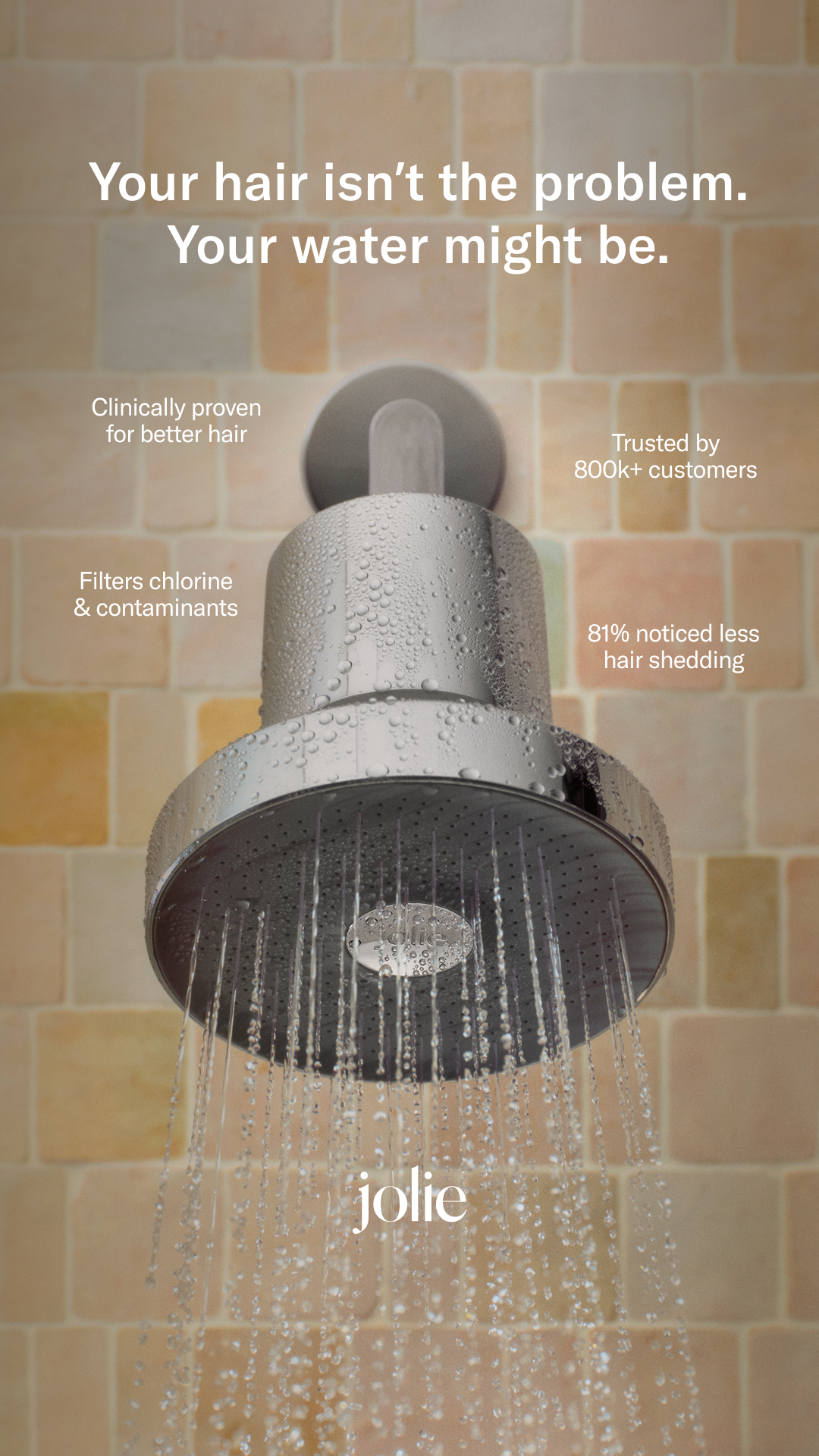 Jolie Facebook ad: #1 Filtered Showerhead Trusted By Dermatologists