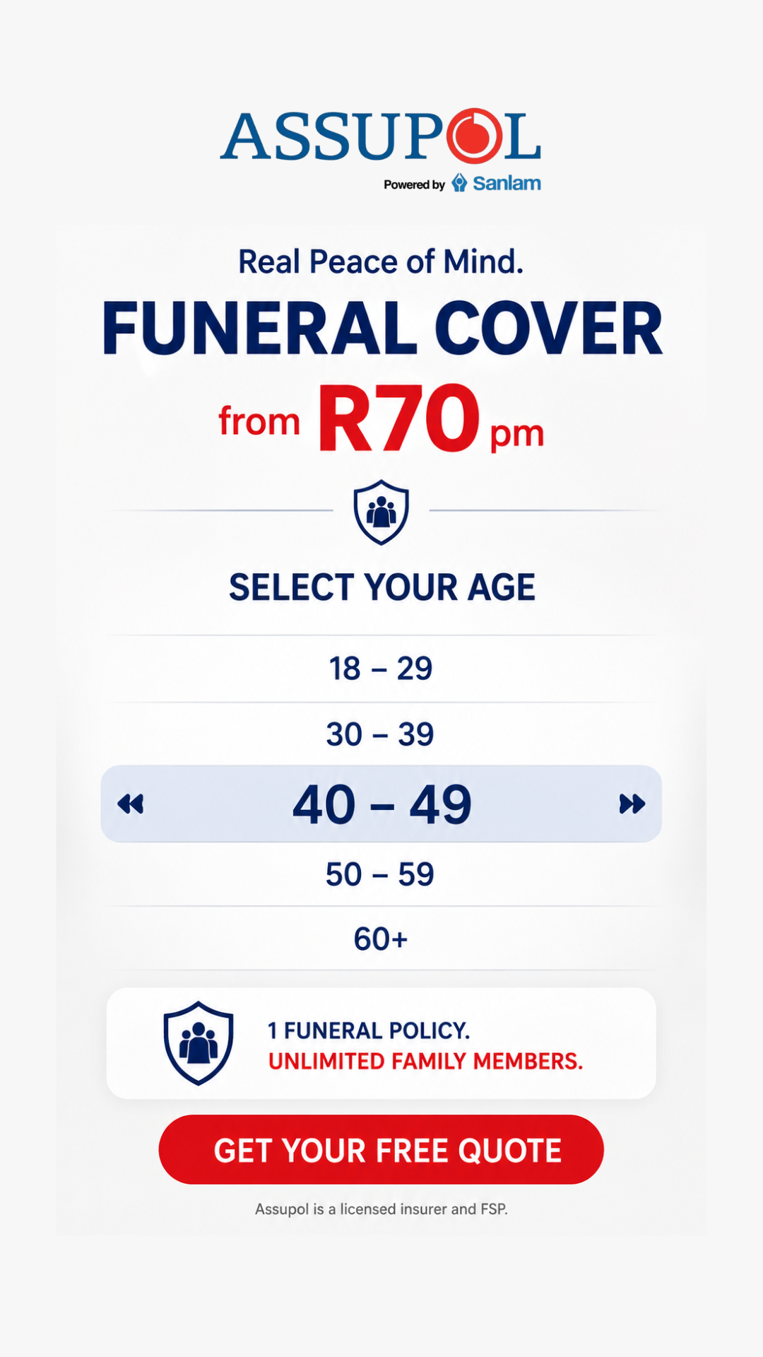 Assupol Funeral Facebook ad