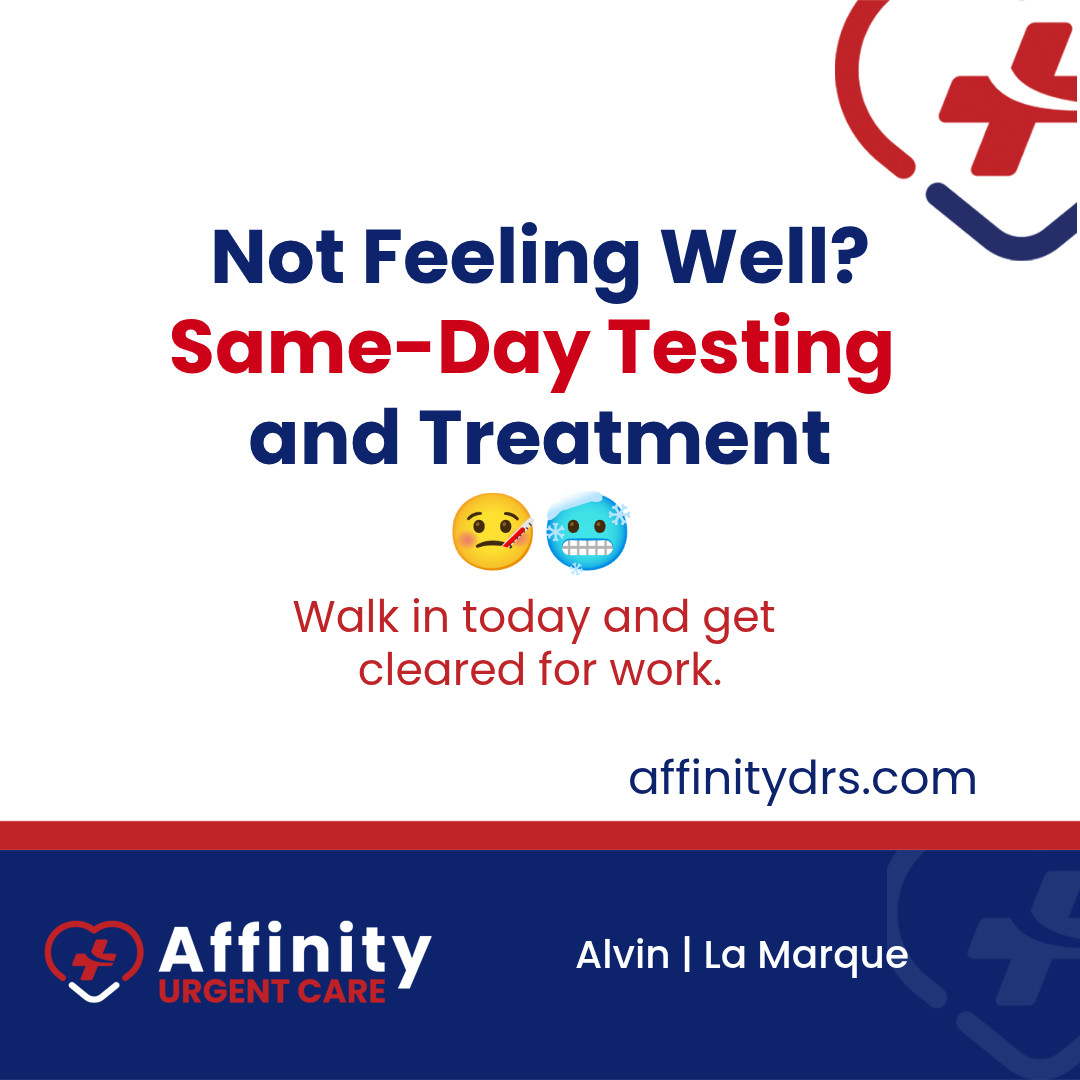 Affinity Urgent Care Facebook ad: Affinity makes it easy to get seen fast.