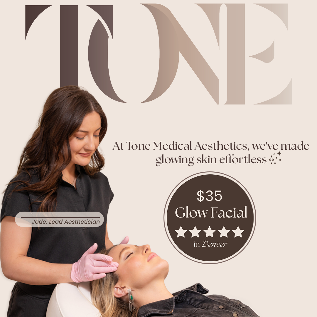 TONE Medical Aesthetics Facebook ad: Brighten, Hydrate, Revive
