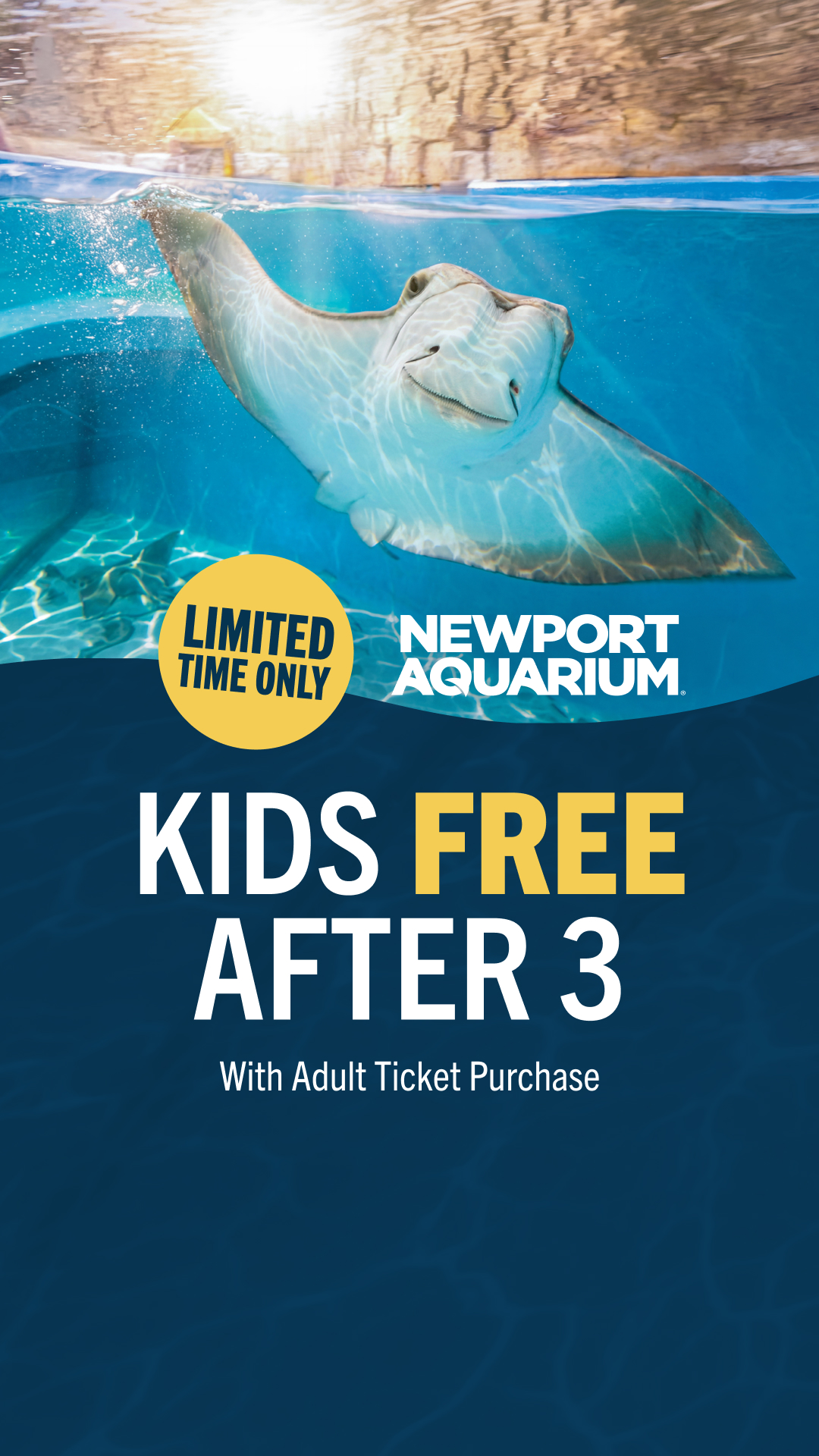 Newport Aquarium Facebook ad from Jul 15, 2026