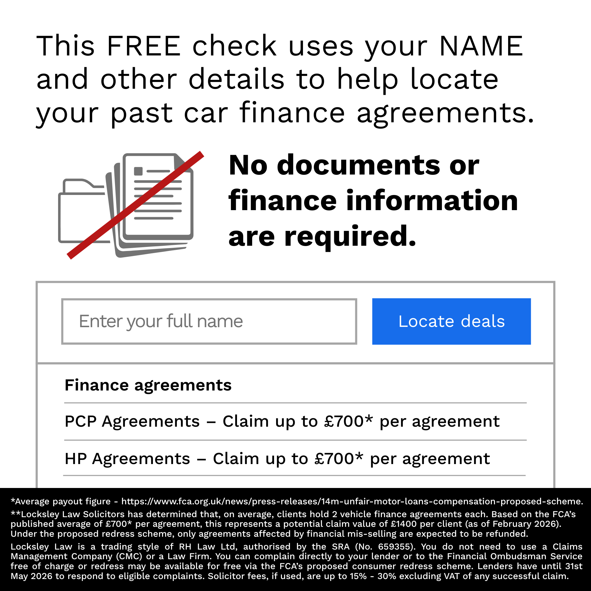 Locksley Law Facebook ad