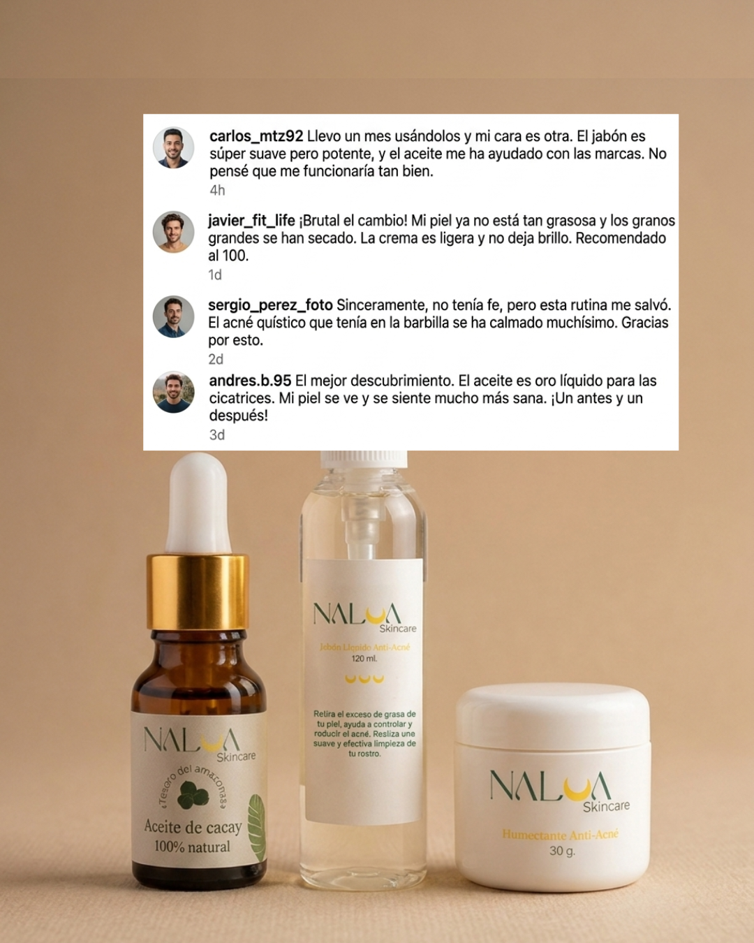 Nalua Skincare Facebook ad: Mejora tu rutina personal ahora
