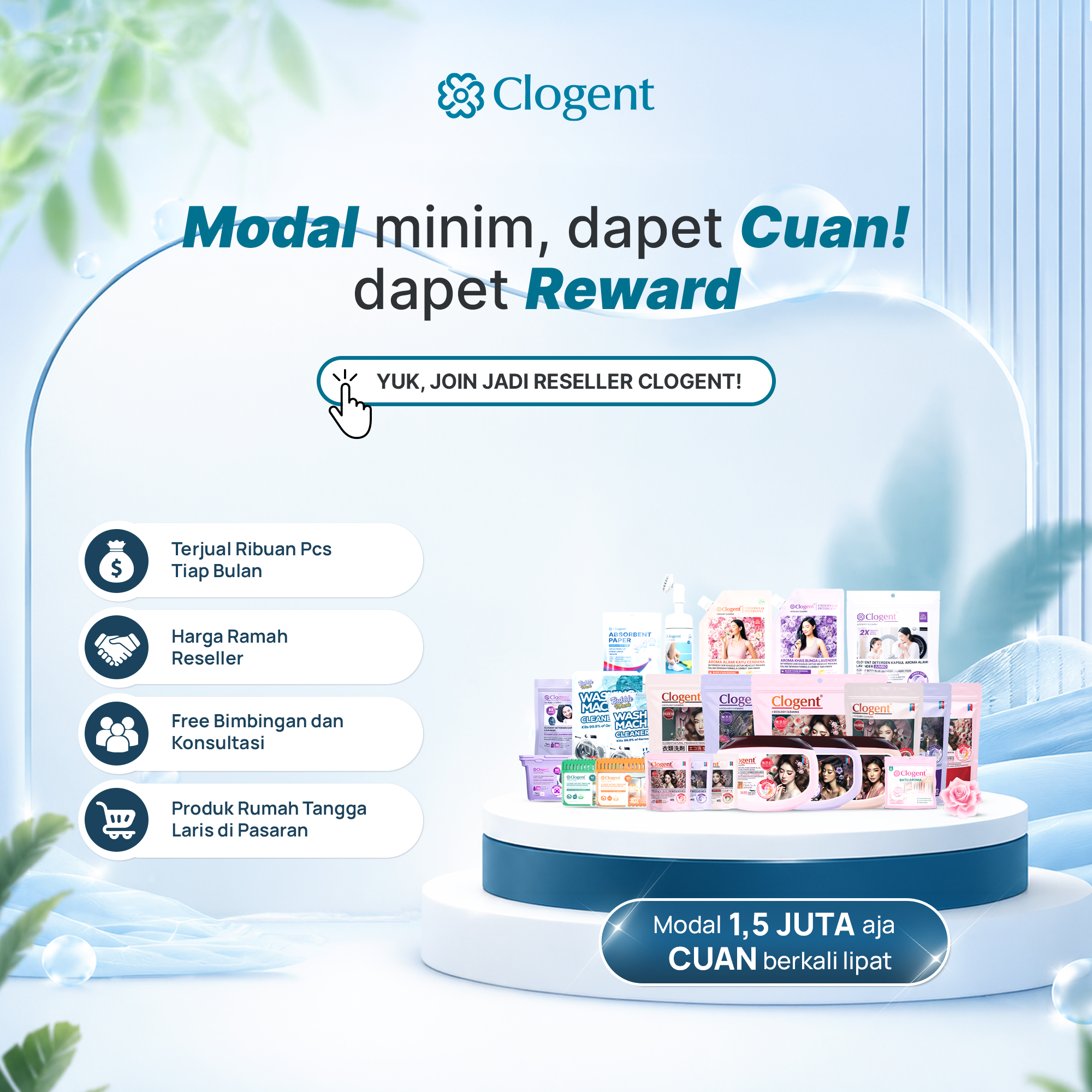 Clogent Official Facebook ad: Modal Minim, Cuan Maksimal!