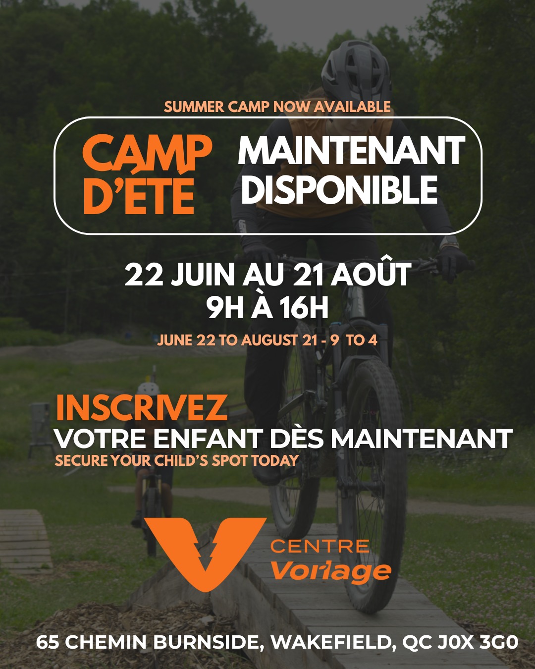 Centre Vorlage Facebook ad: Les inscriptions pour le camp de jour sont…