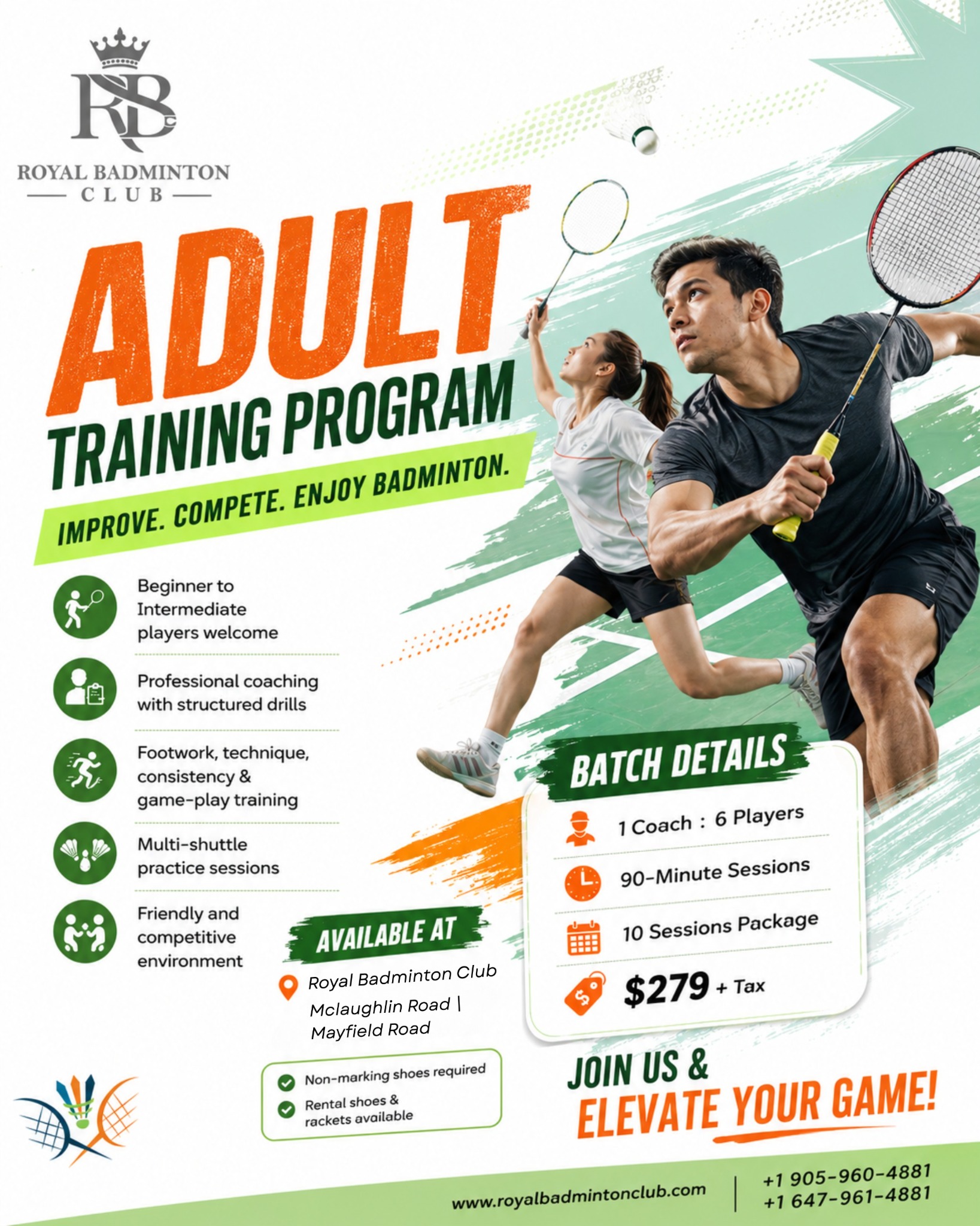 Royal Badminton Club Facebook ad