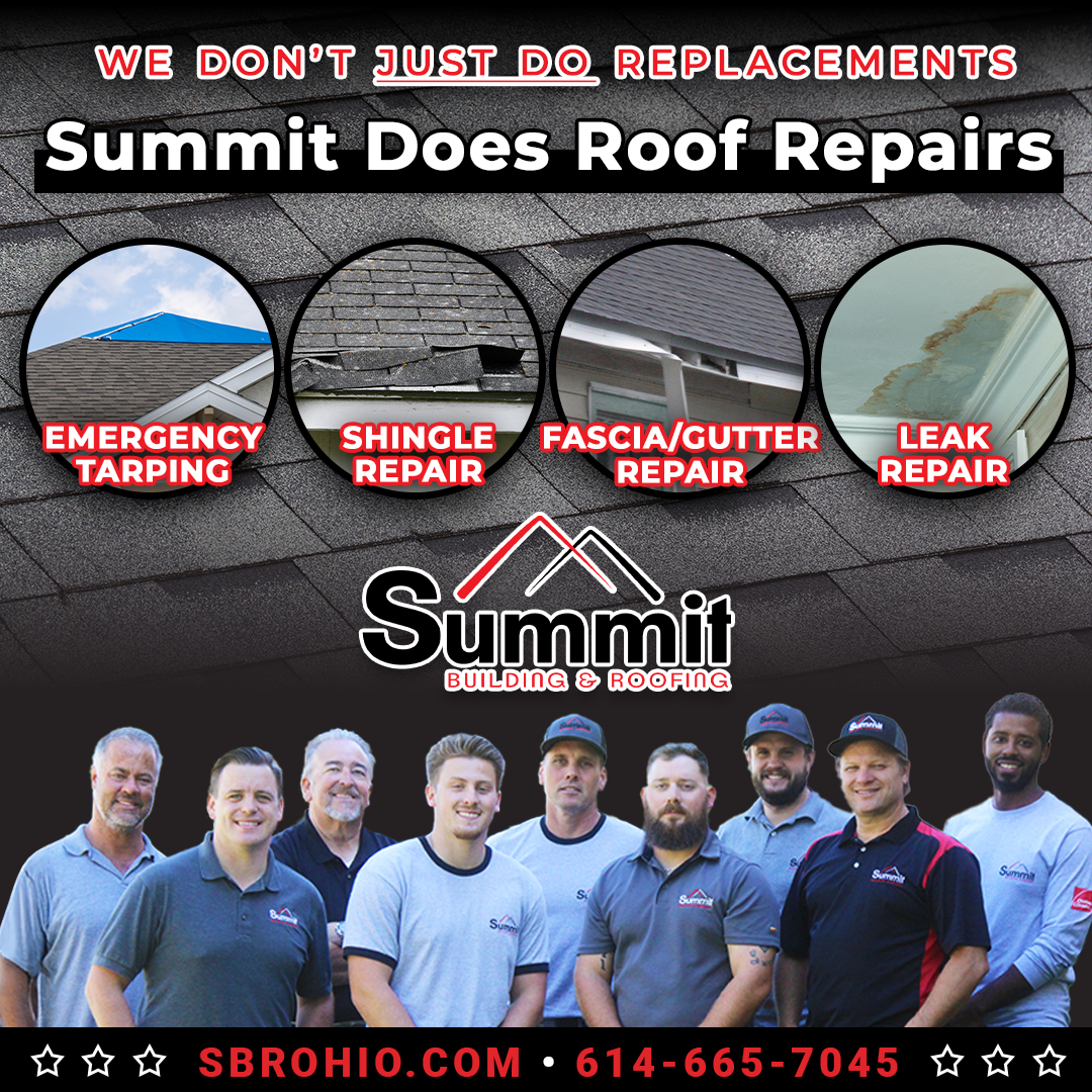 Summit Building & Roofing Facebook ad: Summit Does Roof Repairs!