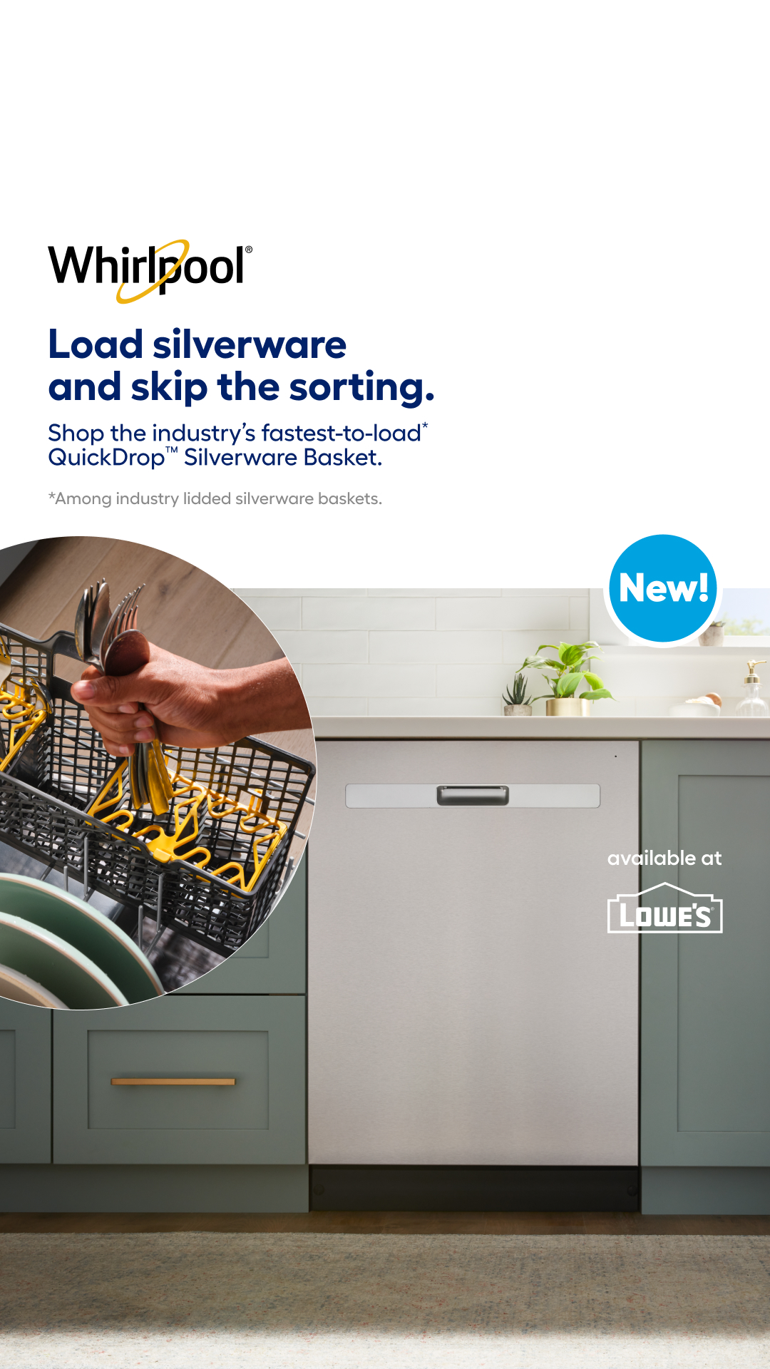 Lowe's Home Improvement Facebook ad: Shop Whirlpool dishwashers