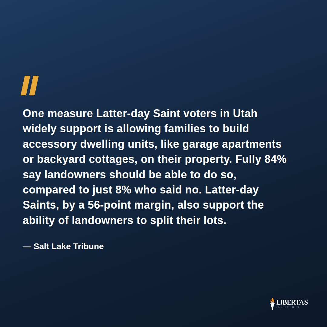 Libertas Institute Facebook ad: Utah LDS voters strongly support expanding housing options…
