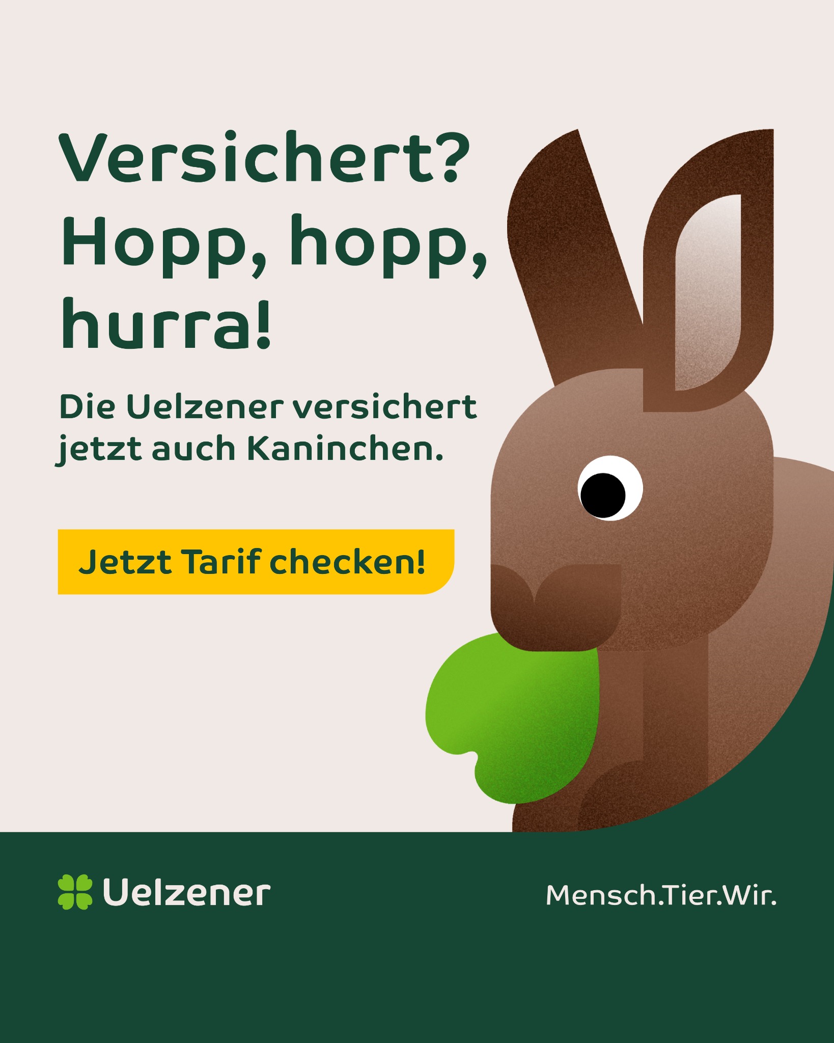 Uelzener Versicherungen Facebook ad: Schutz für Kaninchen & Nagetiere