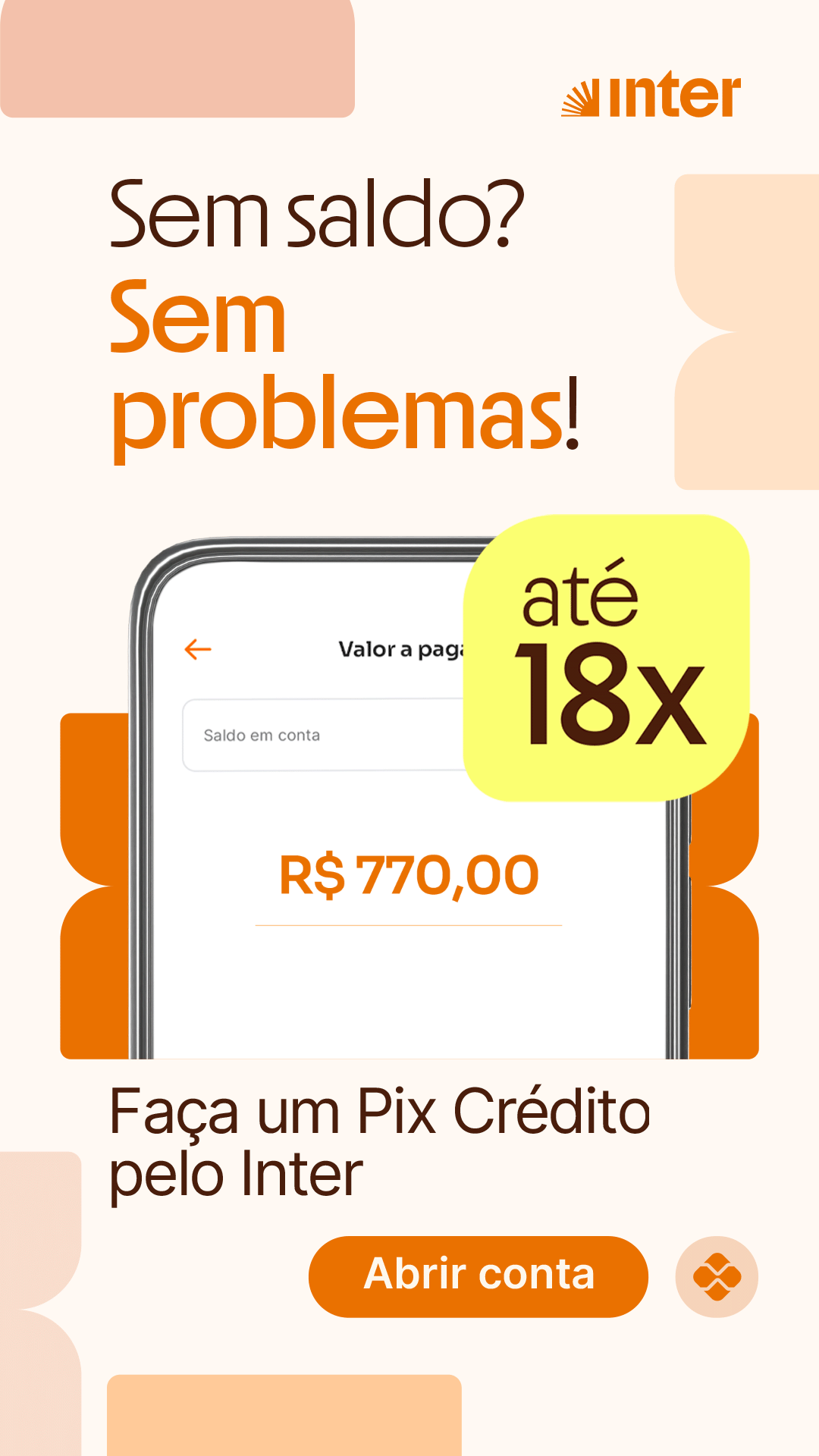 Inter Facebook ad: Seu Pix no crédito Inter
