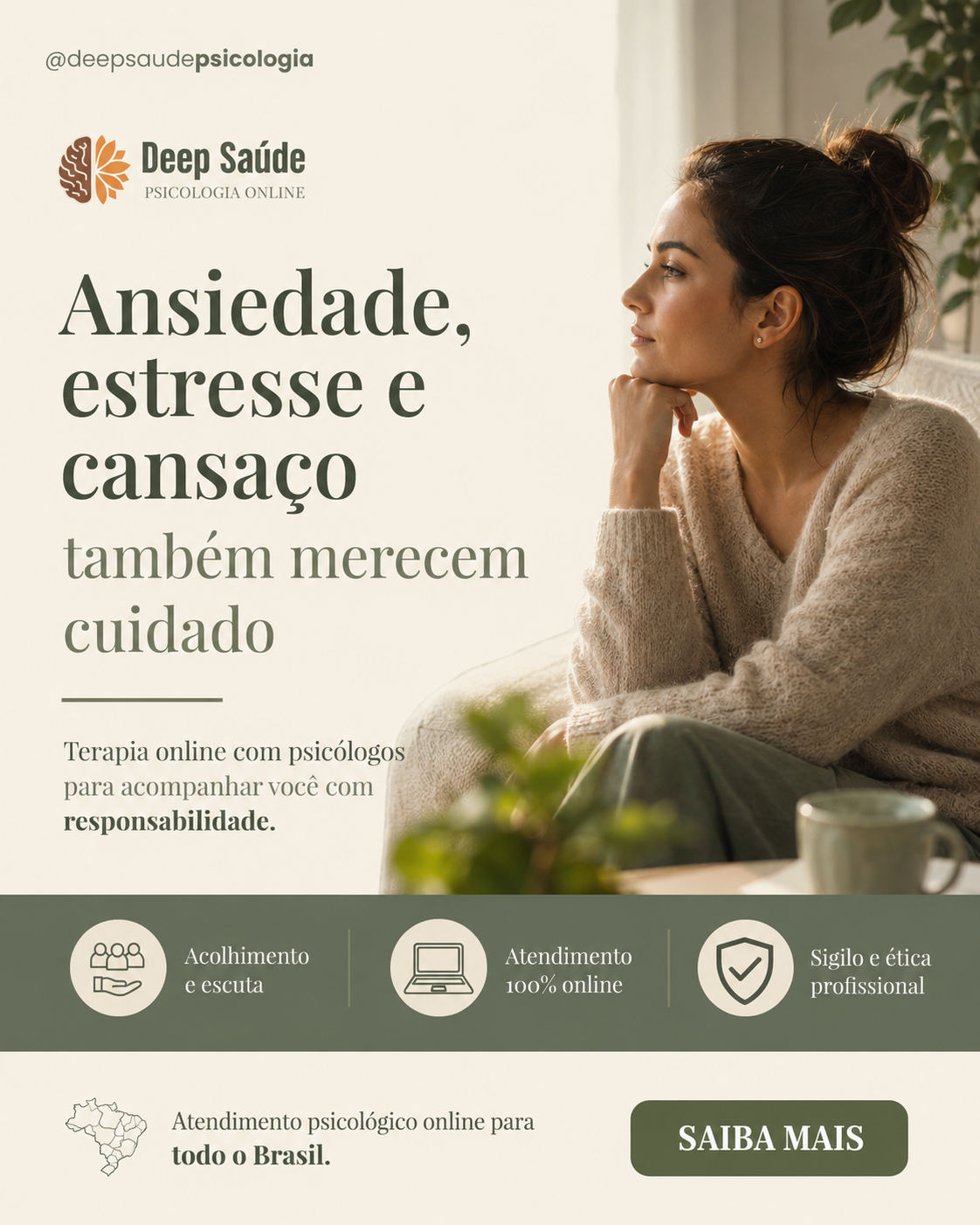 Clínica de Psicologia Online Deep Saúde  Facebook ad
