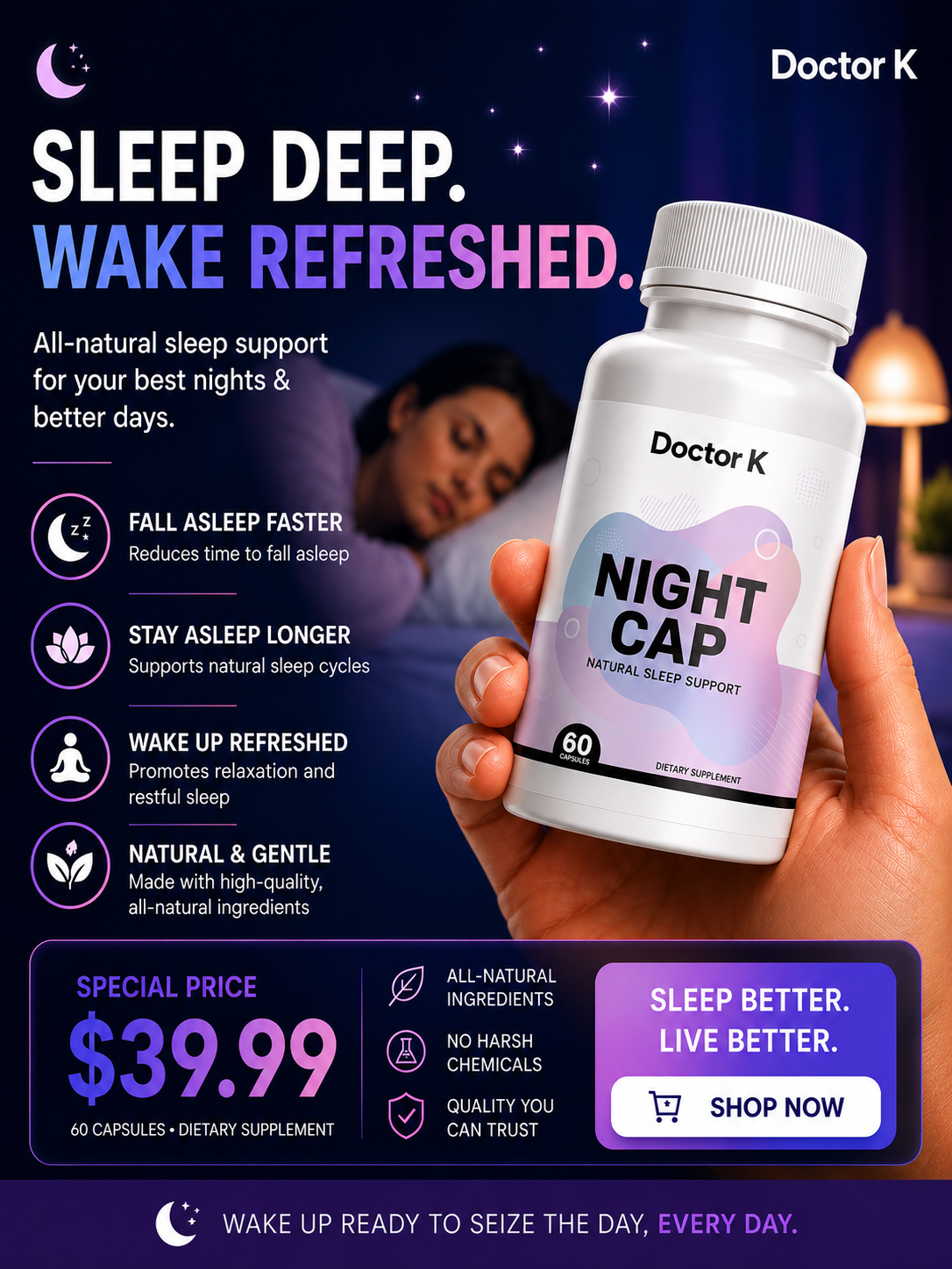 My Doctor K Facebook ad: Sleep Better Naturally