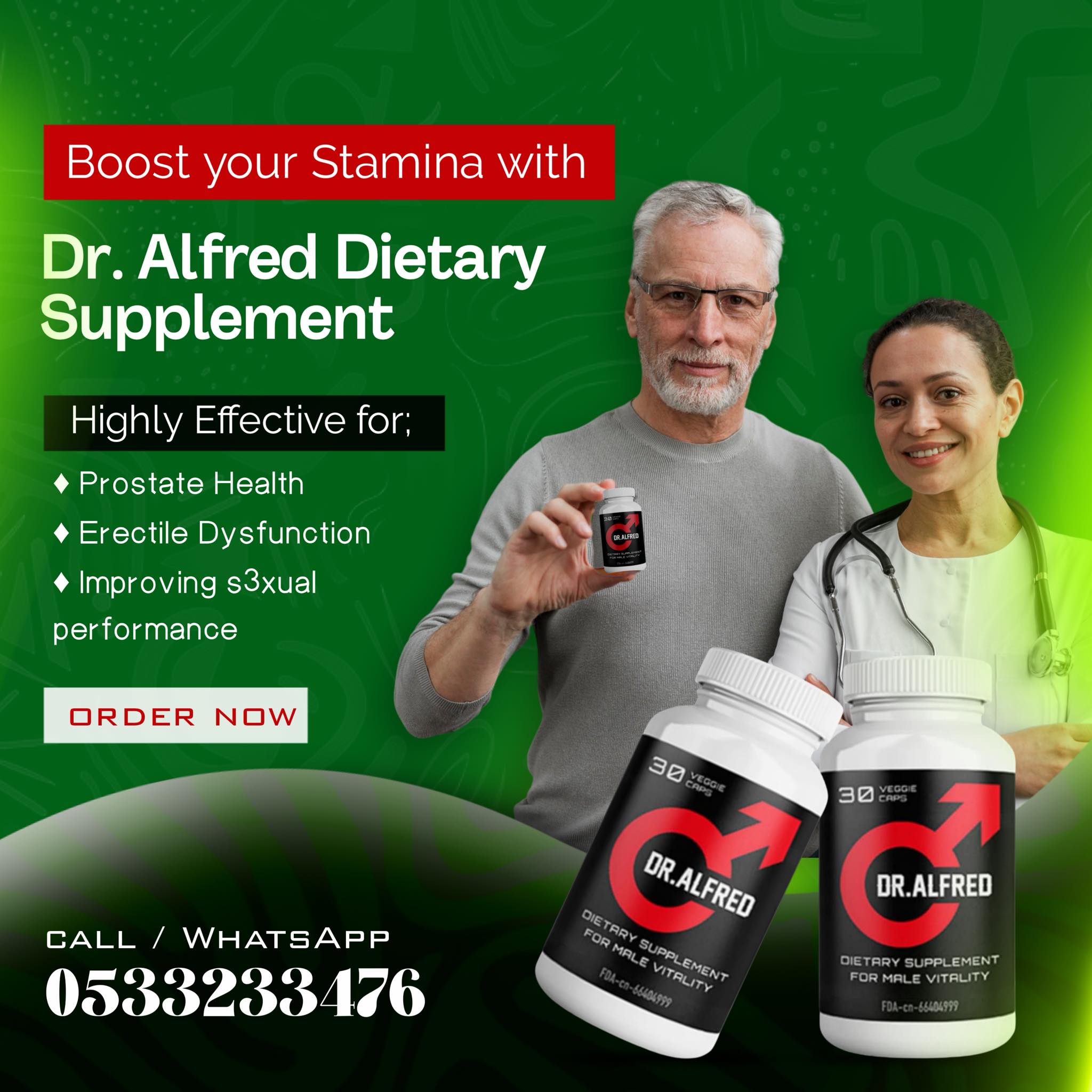 Dr.Alfred Capsules Facebook ad: Order now