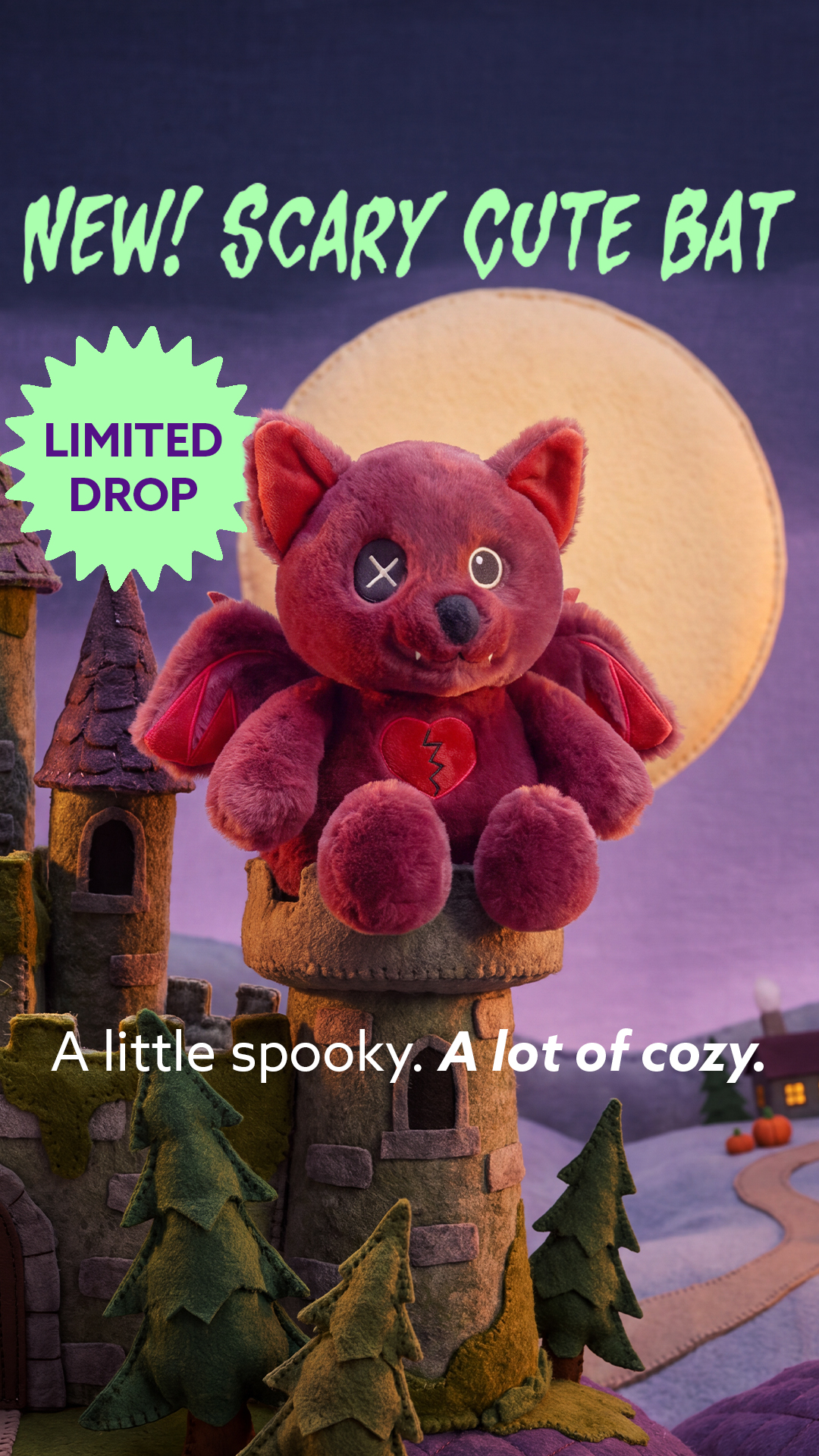 Warmies USA Facebook ad: Scary Cute. Seriously Cozy.