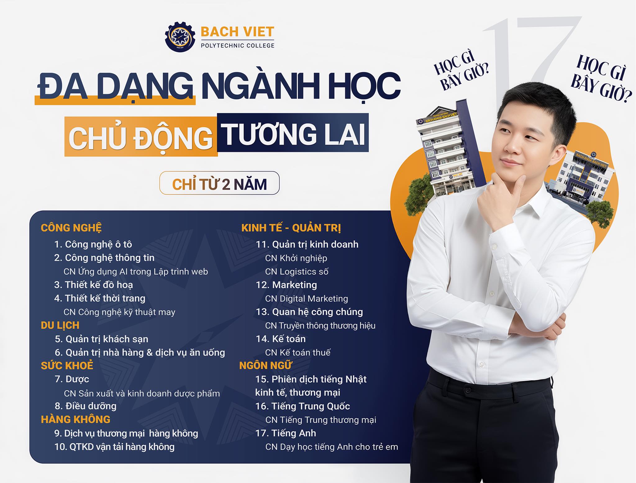 Cao đẳng Bách khoa Bách Việt Facebook ad: 17 CÁNH CỬA SỰ NGHIỆP | Nhiều ngành…