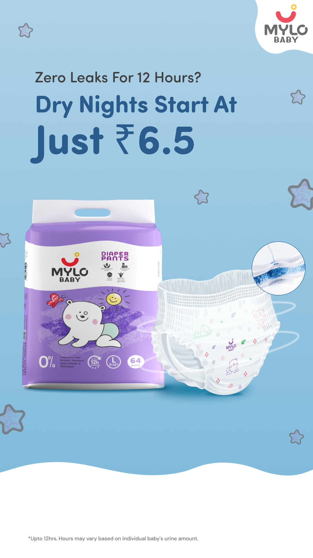 Mylo Baby Facebook ad: Big Savings on Baby Diapers!