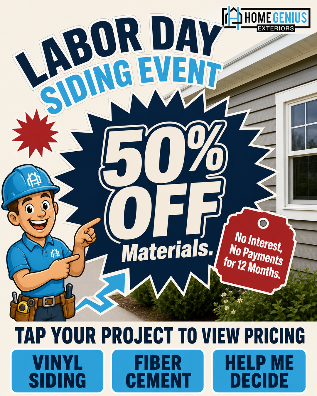 Home Genius Exteriors Facebook ad