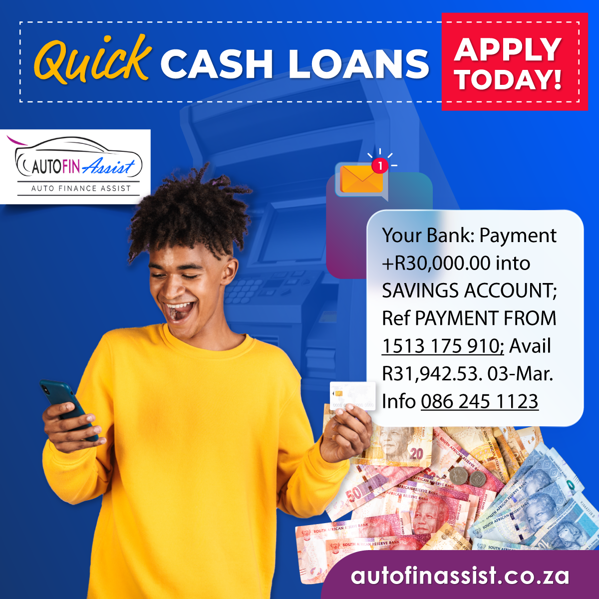 AutoFin Assist Facebook ad: Apply for a cash loan