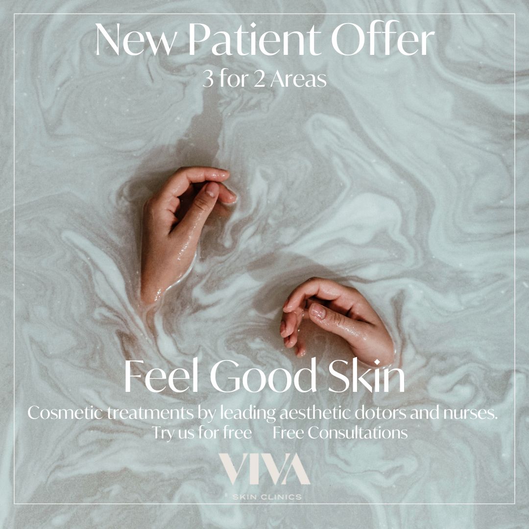 VIVA Skin Clinics Facebook ad: New Patients offer- Get 3 areas for 2