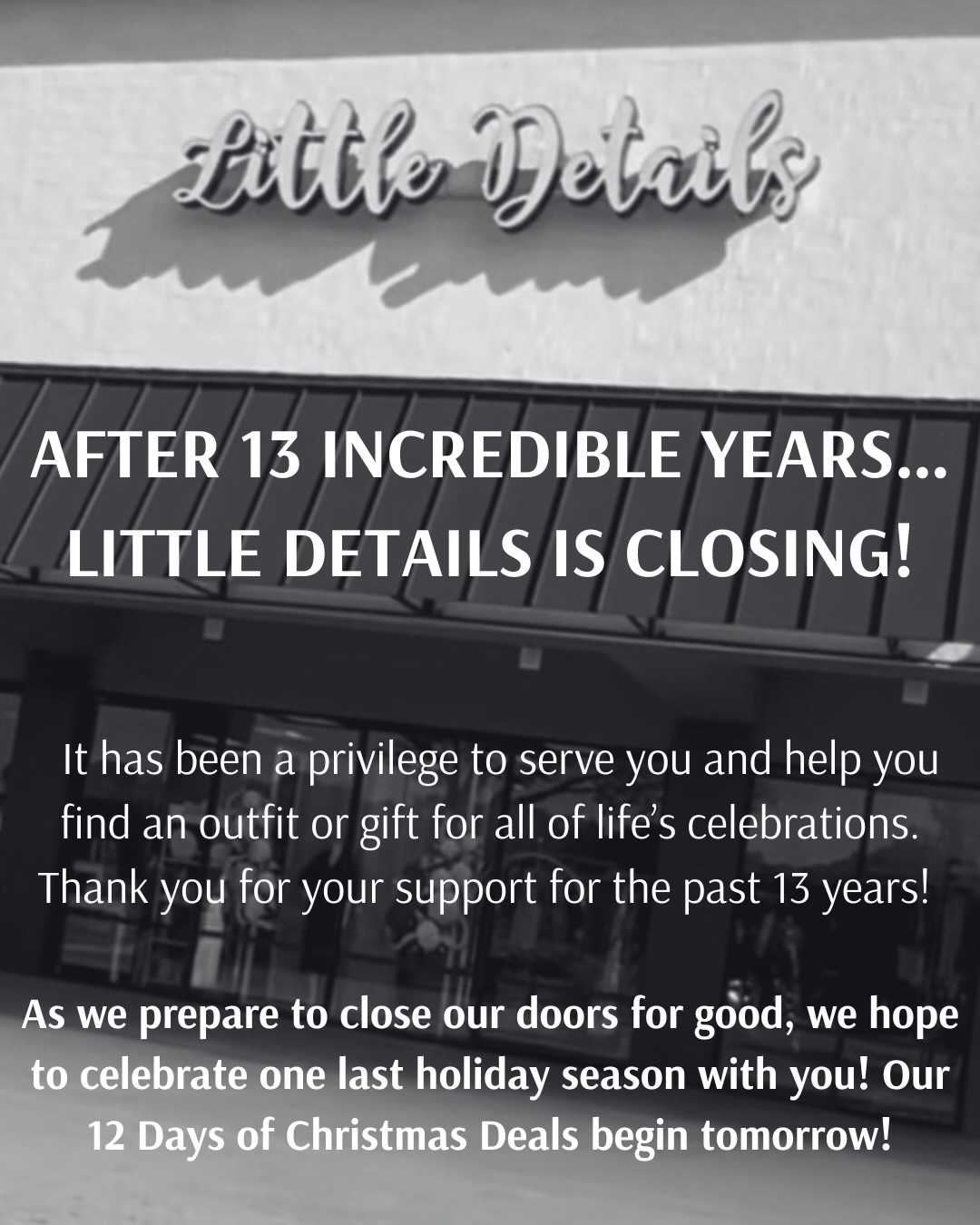 Little Details Facebook ad: It’s the end of an era…