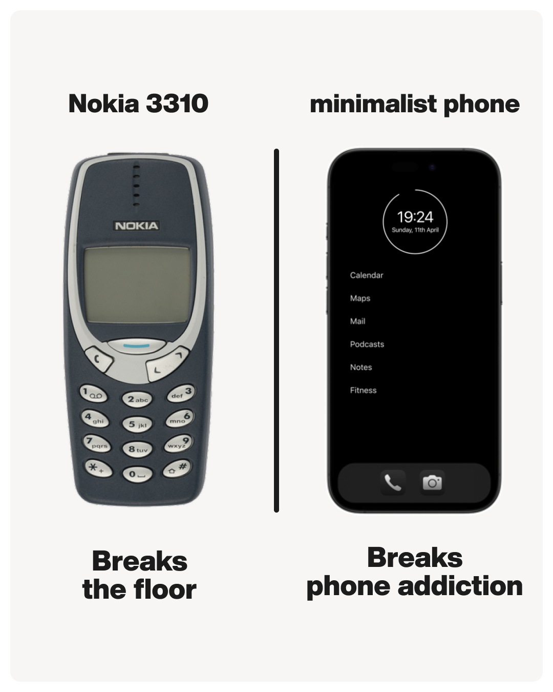 minimalist phone Facebook ad