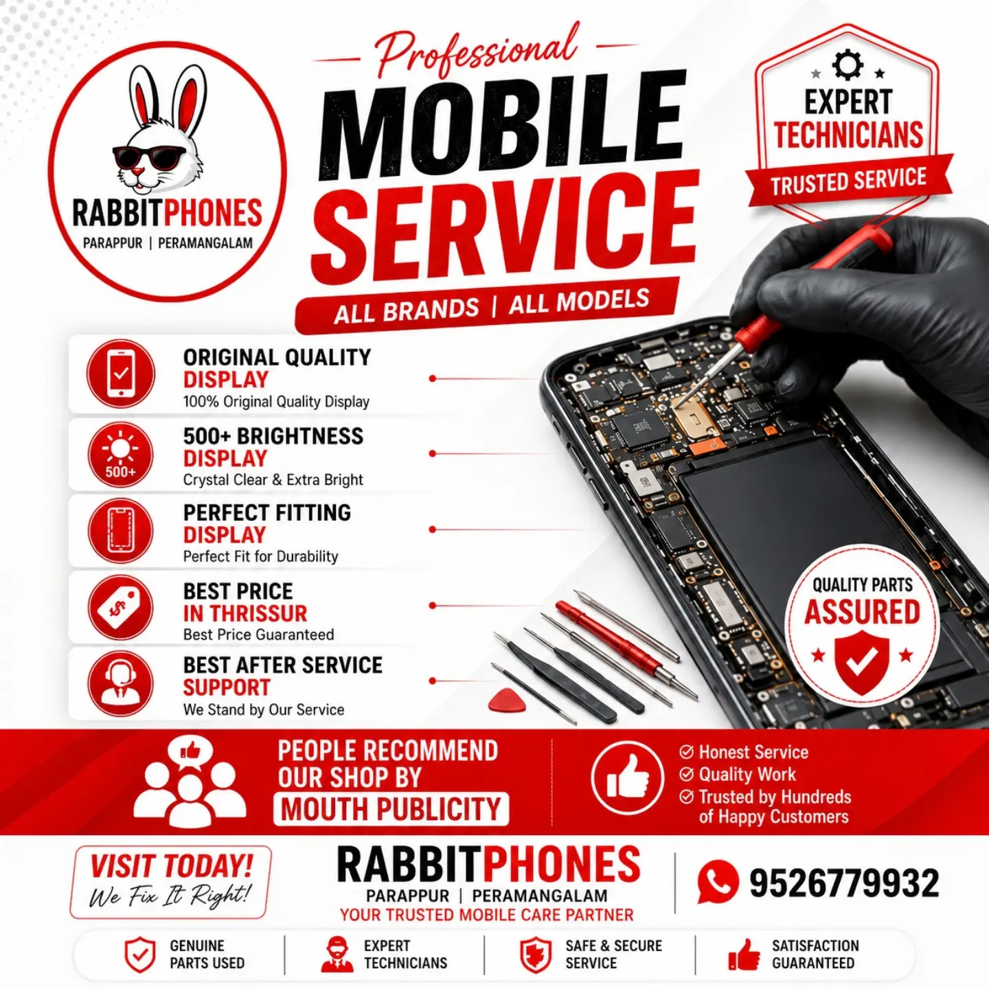 Rabbit phones Facebook ad: Professional Mobile Service You Can Trust!