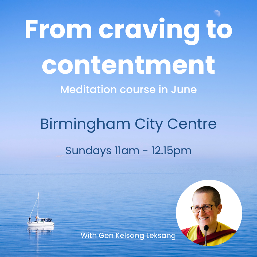 Kadampa Meditation Centre Birmingham Facebook ad: June meditation course in Birmingham