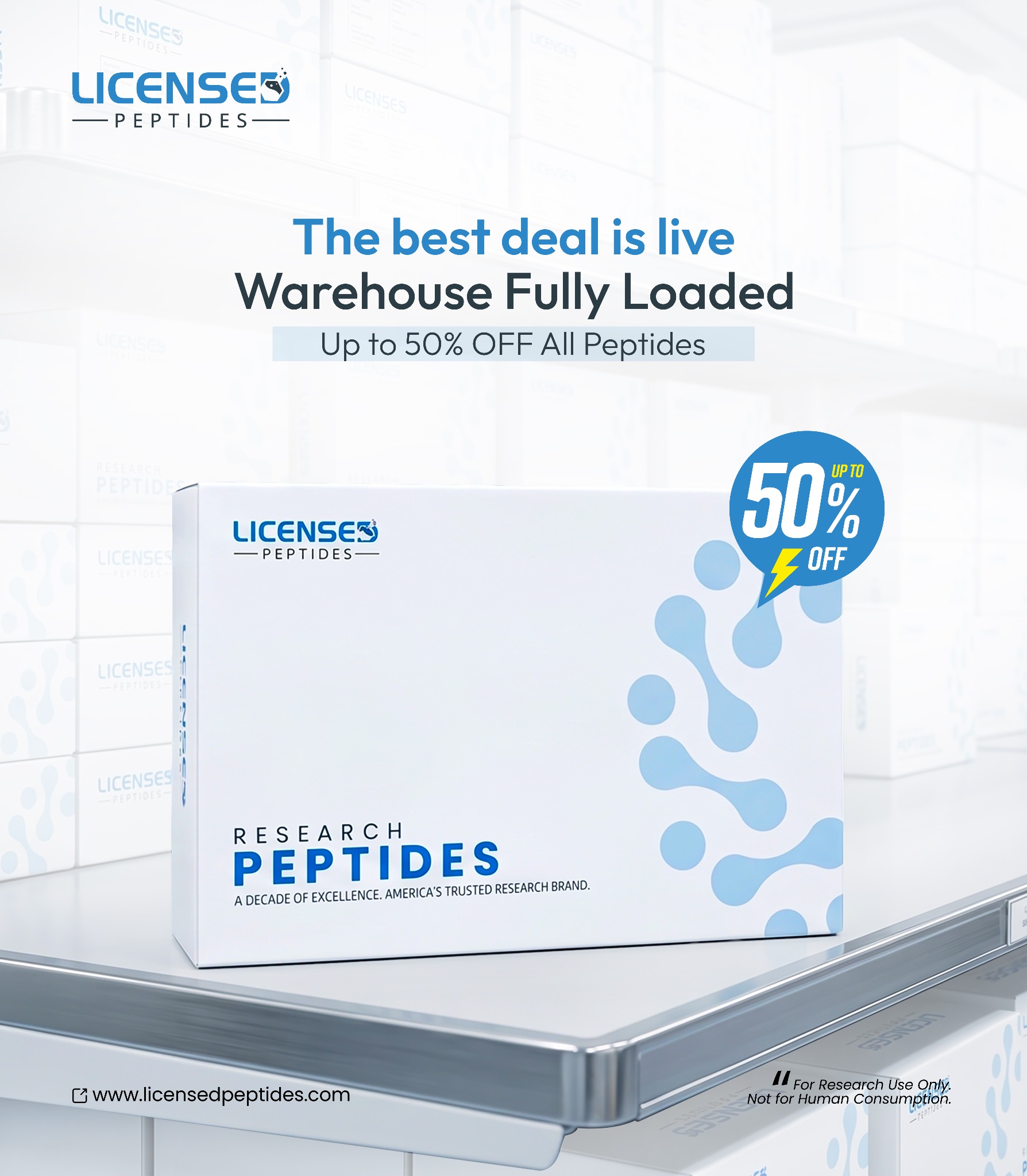 LicensedPeptides.com Facebook ad