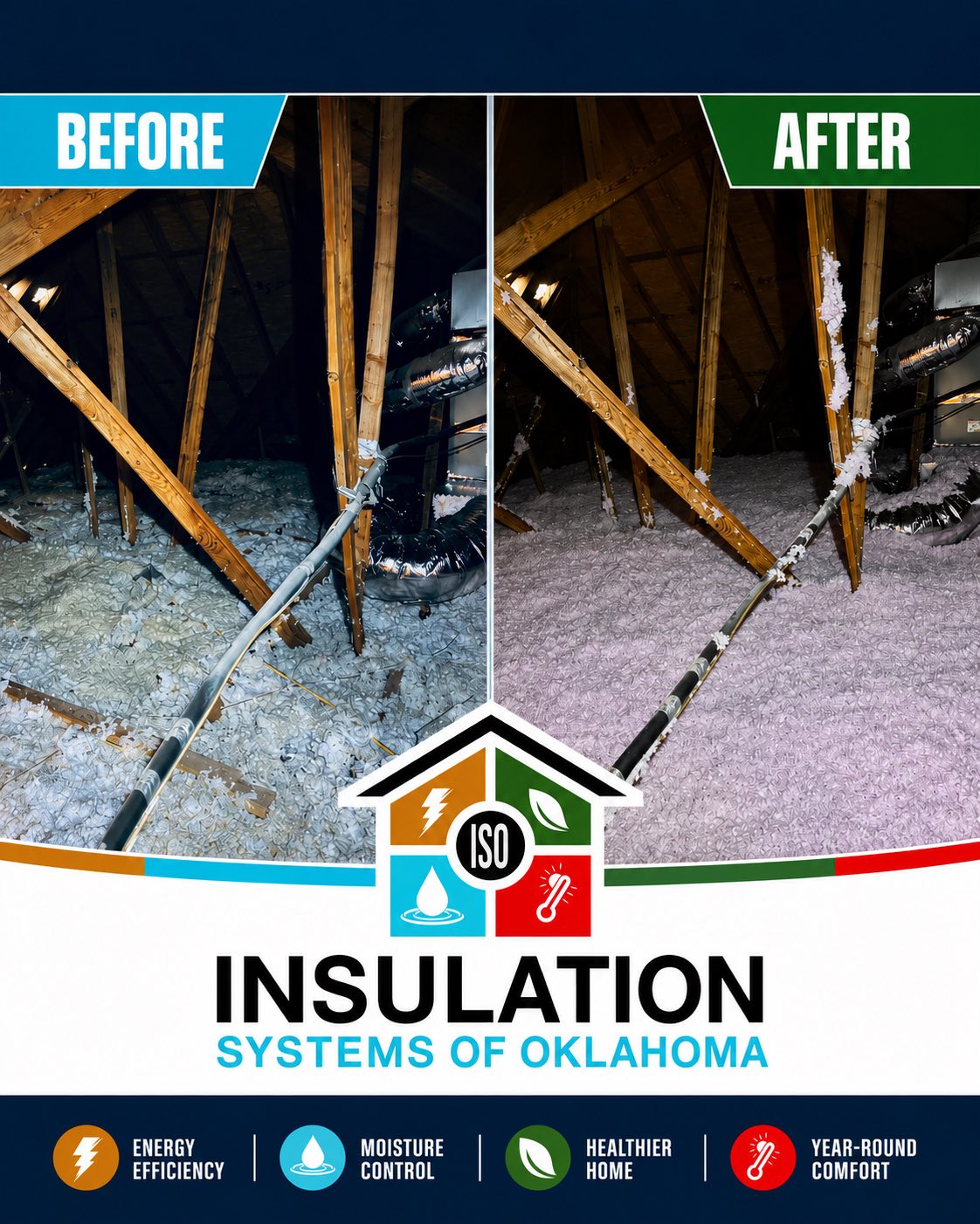 Insulation Systems of Oklahoma Facebook ad: Insulation packages starting at only $1 per sq.