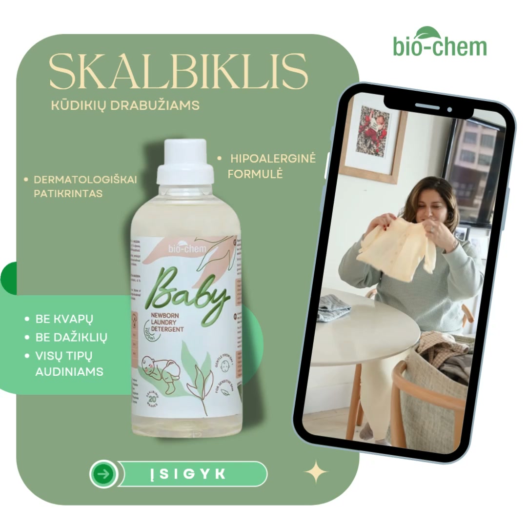 Bio-chem Facebook ad: Ieškote saugaus skalbiklio kūdikio odelei?