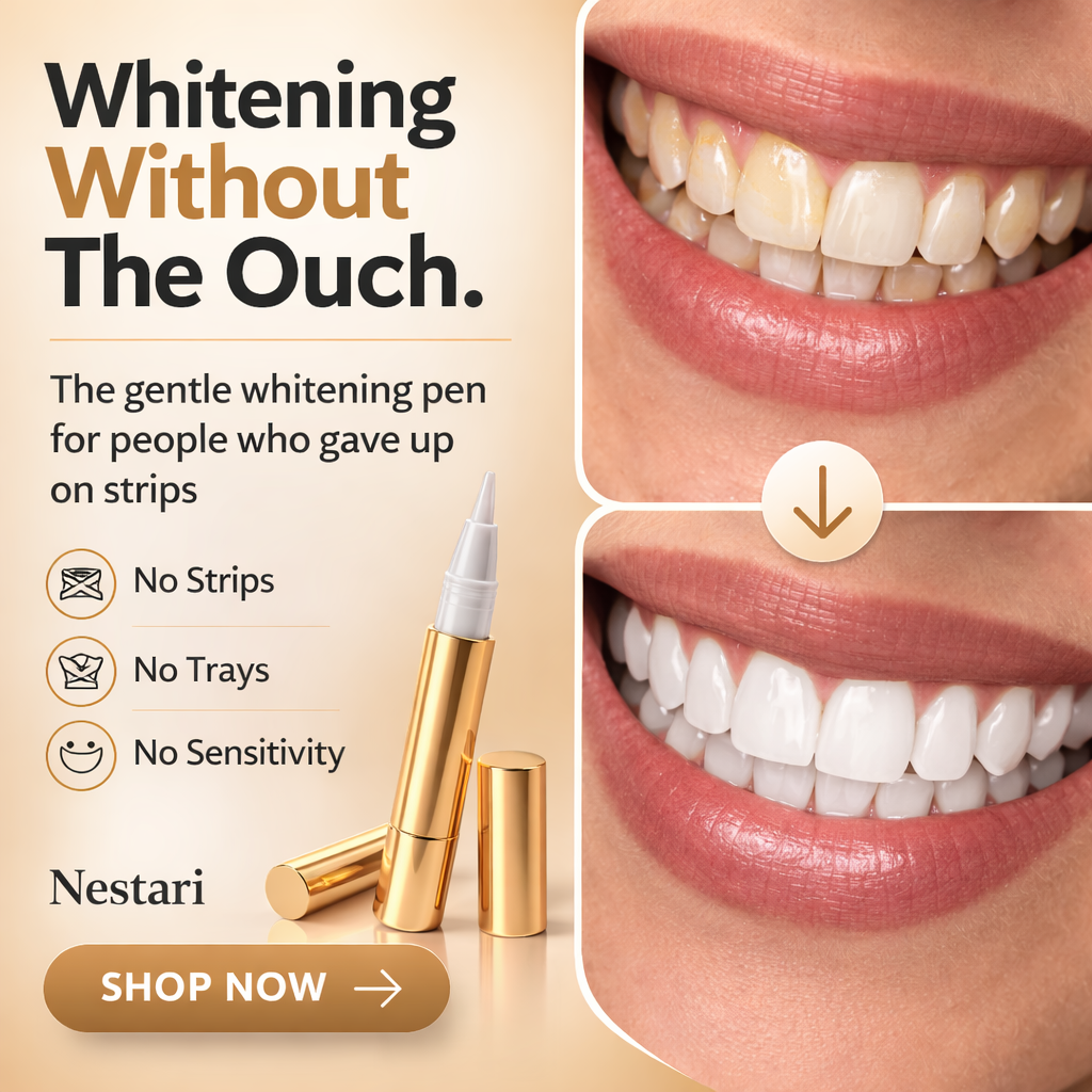 Thenestaristore Facebook ad: Brighten Your Smile in Seconds