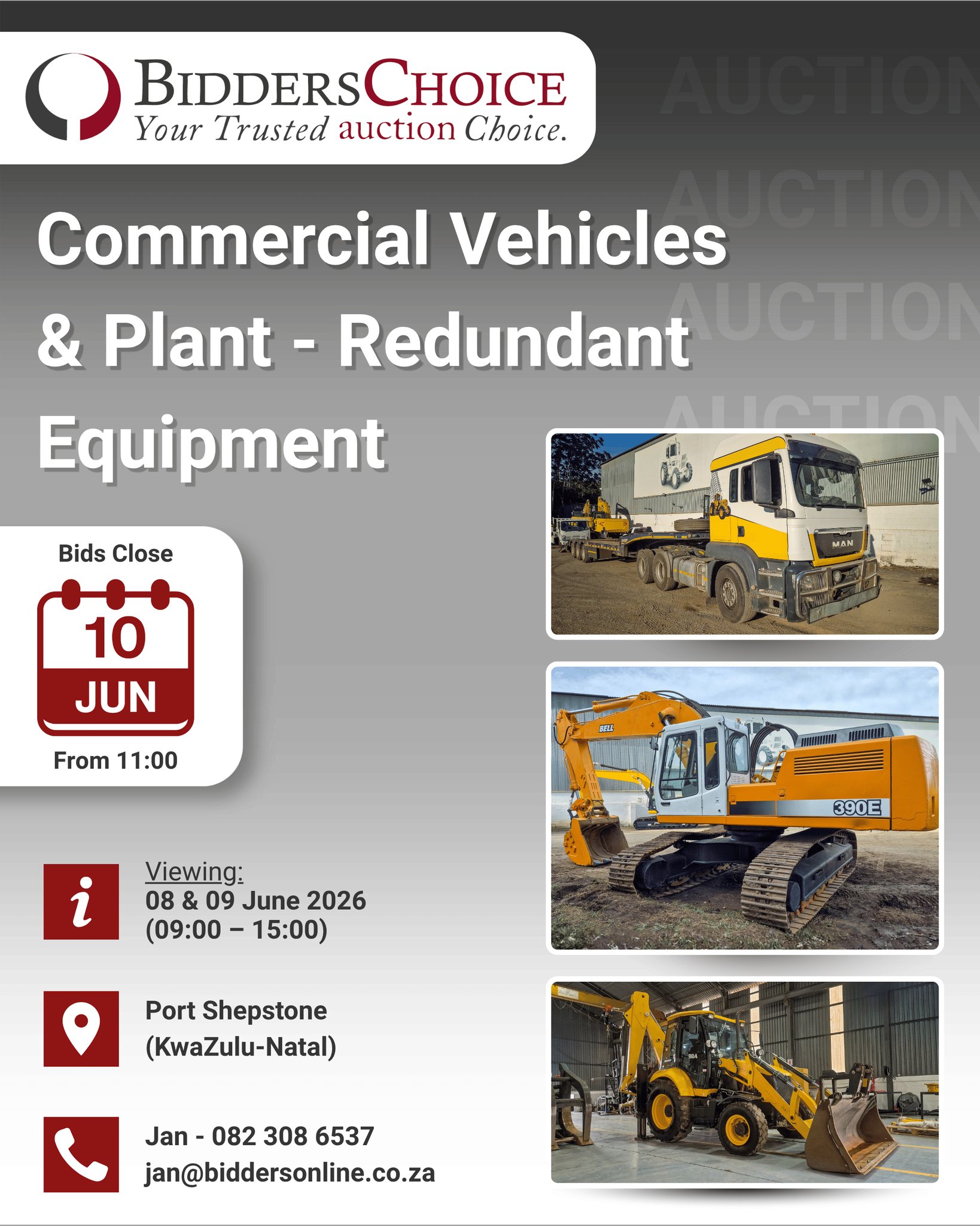 Bidders Online Facebook ad: Commercial Vehicles & Plant - Redundant Equipment Auction