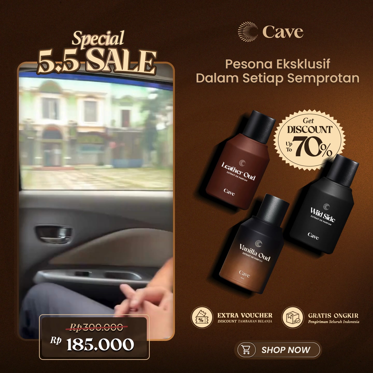 CAVE Facebook ad: DISKON SPESIAL 5.5!