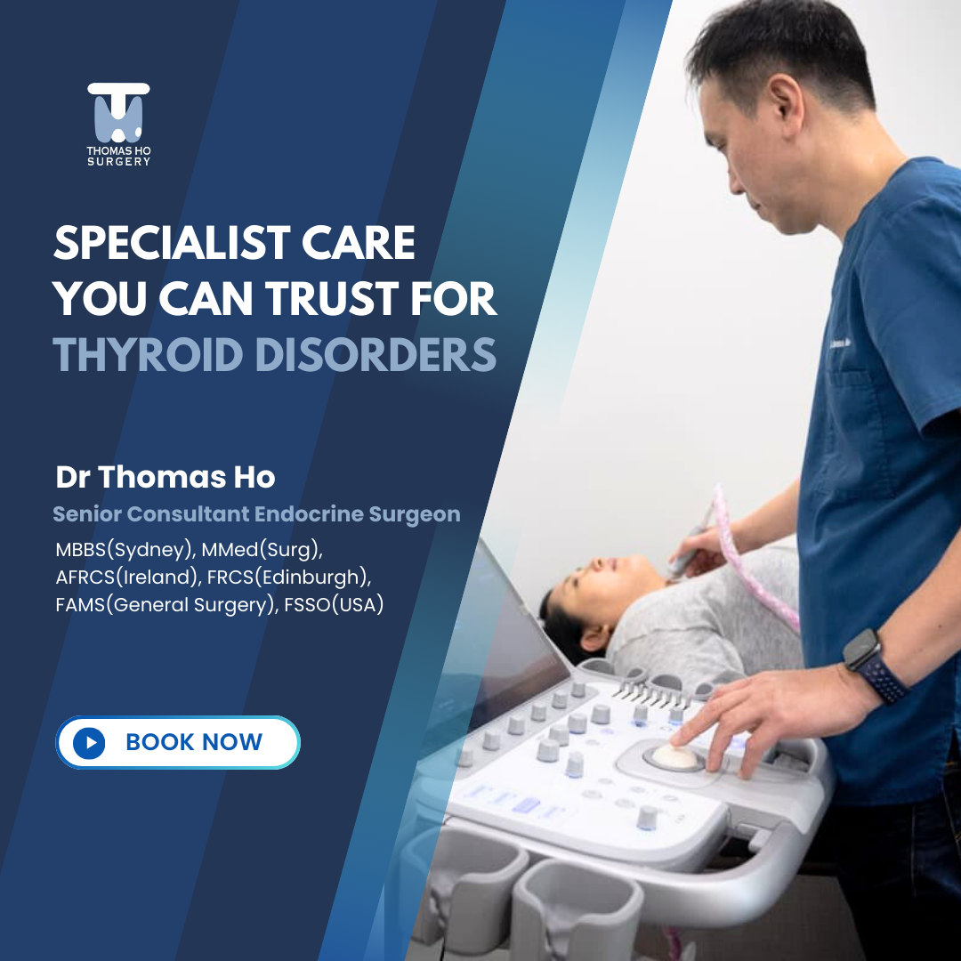 Thomas Ho Surgery Facebook ad: Thyroid conditions often go unnoticed as their symptoms…